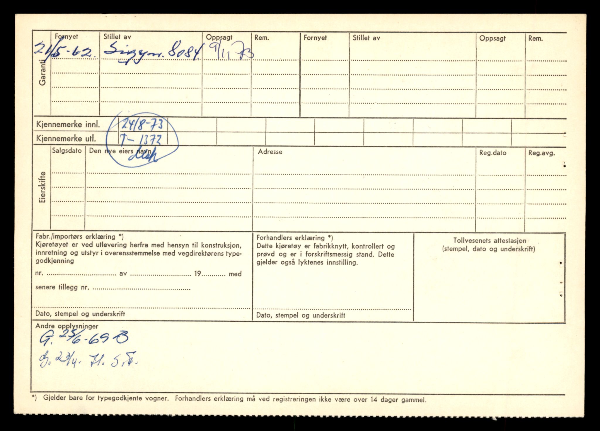 Møre og Romsdal vegkontor - Ålesund trafikkstasjon, AV/SAT-A-4099/F/Fe/L0012: Registreringskort for kjøretøy T 1290 - T 1450, 1927-1998, p. 1867