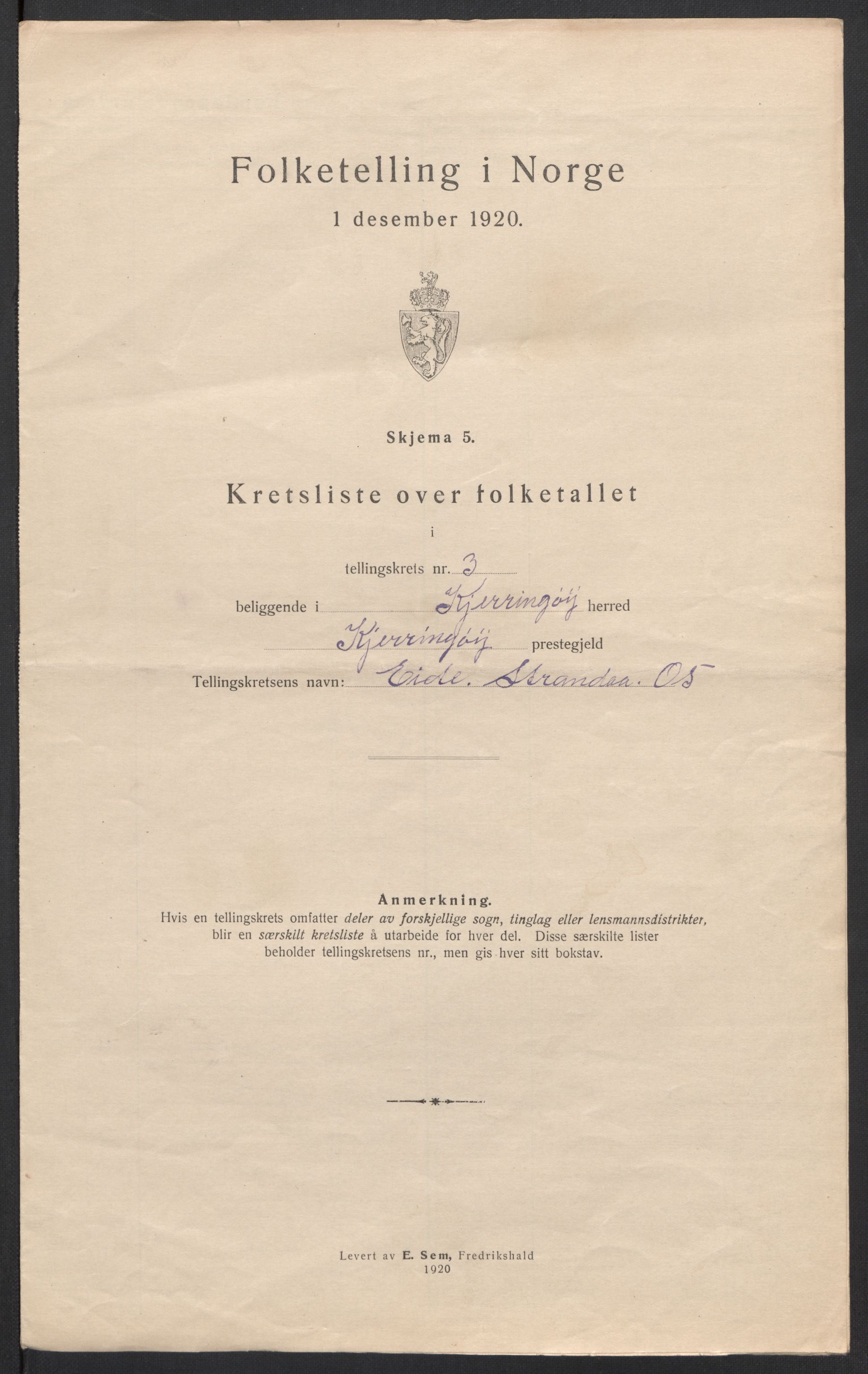 SAT, 1920 census for Kjerringøy, 1920, p. 13