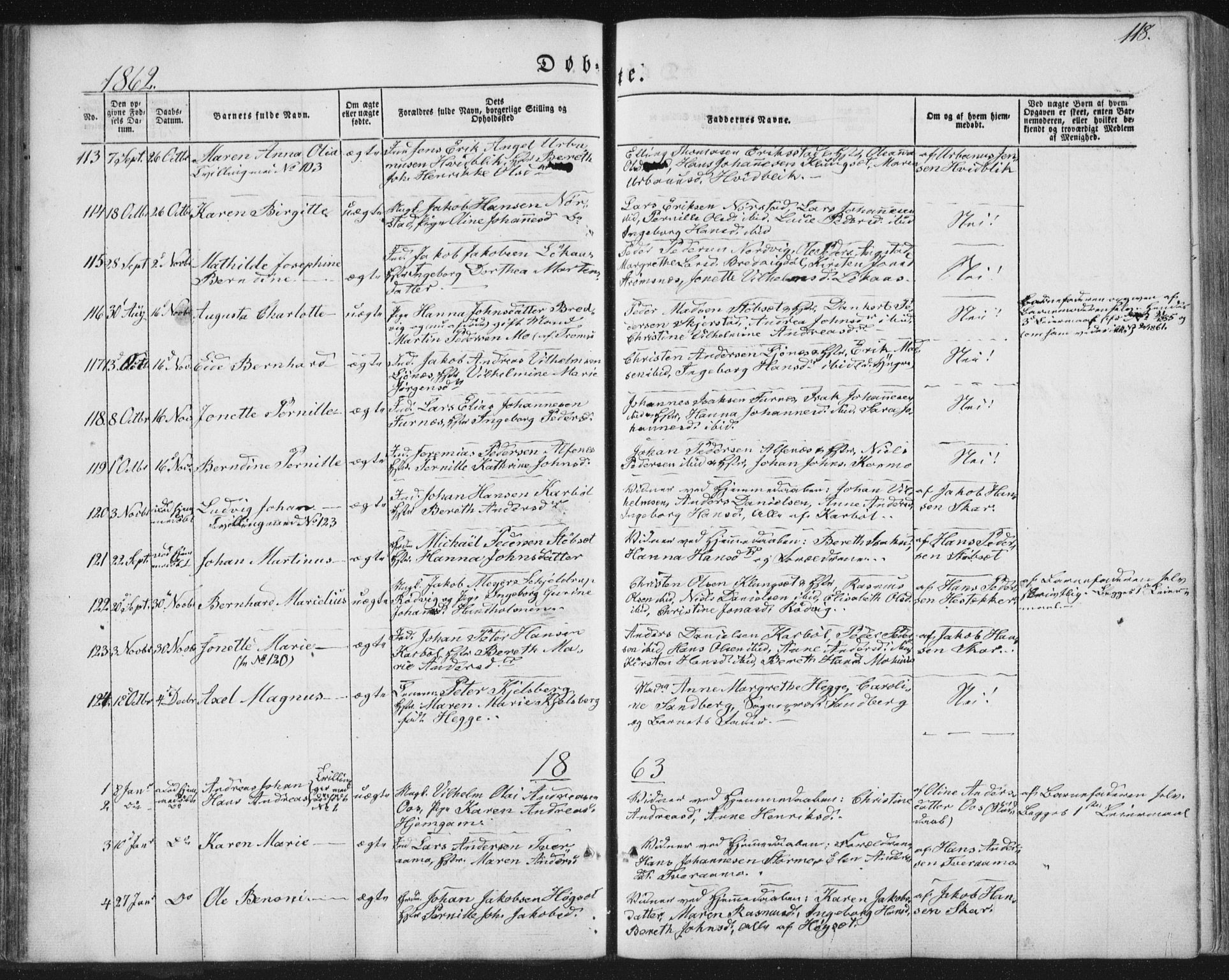 Ministerialprotokoller, klokkerbøker og fødselsregistre - Nordland, SAT/A-1459/852/L0738: Parish register (official) no. 852A08, 1849-1865, p. 118