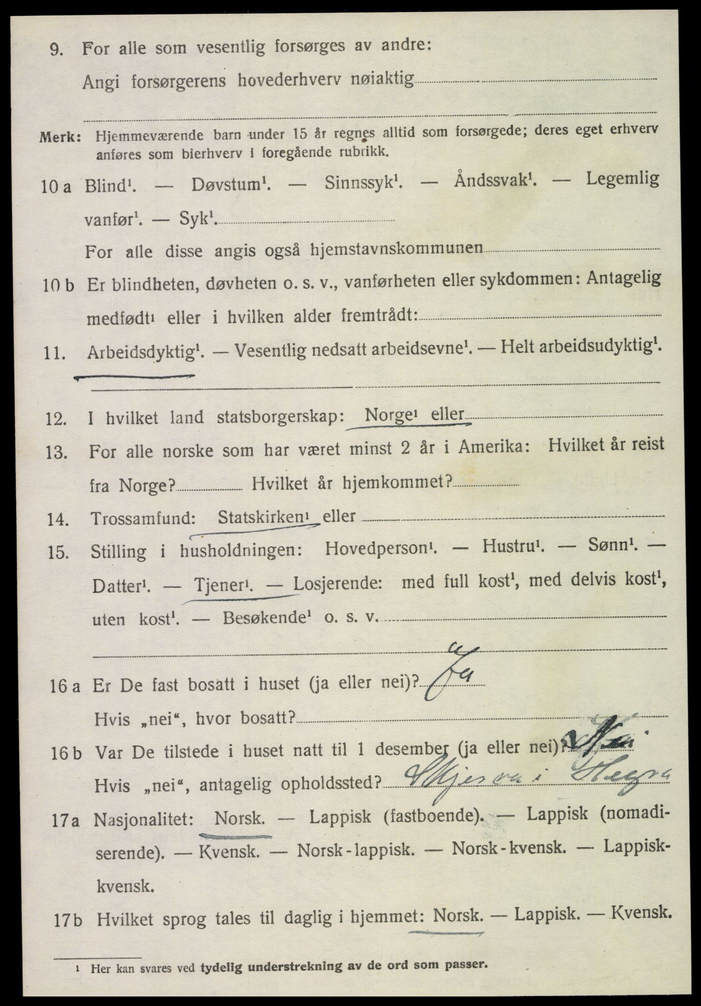 SAT, 1920 census for Hegra, 1920, p. 2169