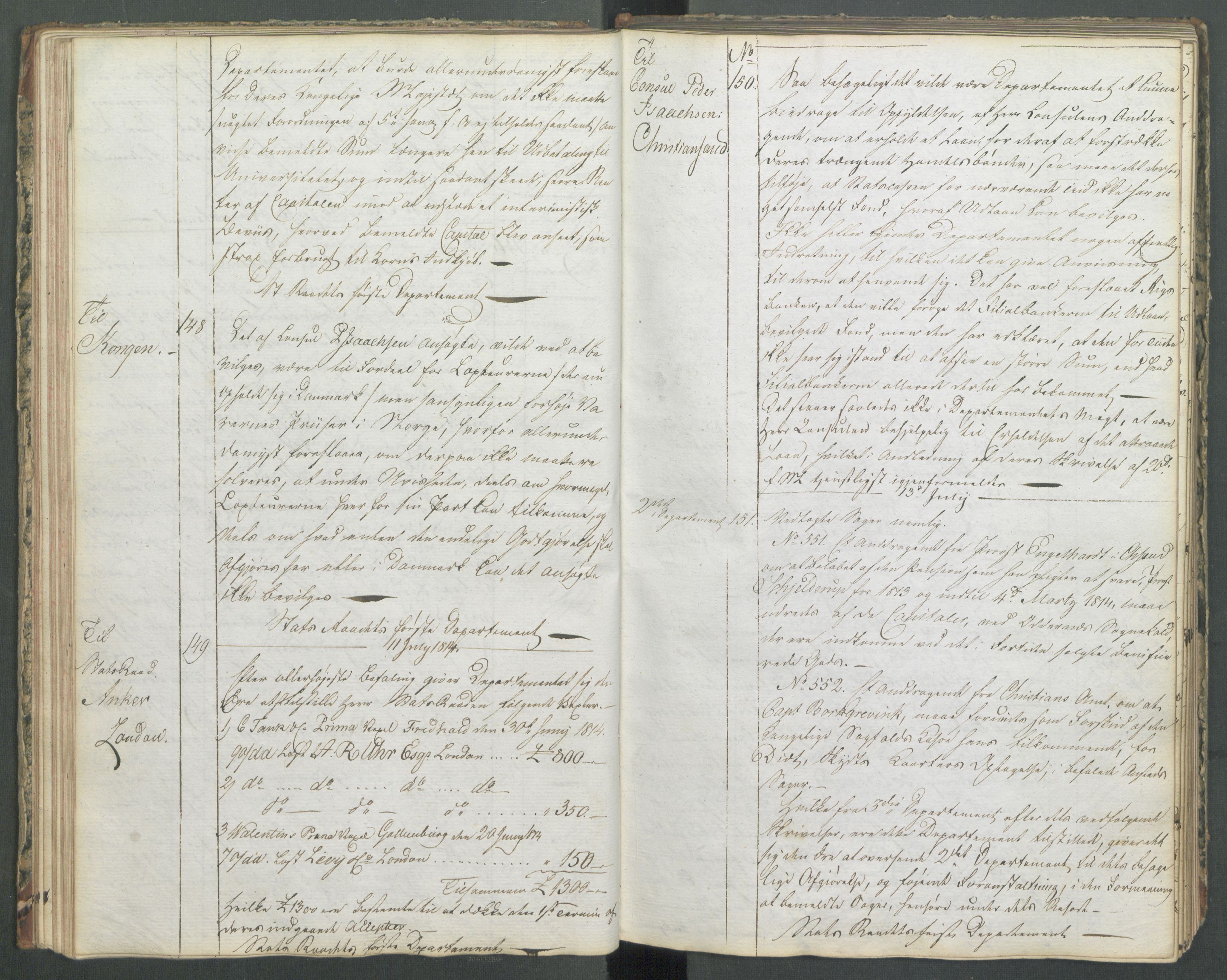 Departementene i 1814, AV/RA-S-3899/Fa/L0004: 1. byrå - Kopibok B 1-370, 1814, p. 39