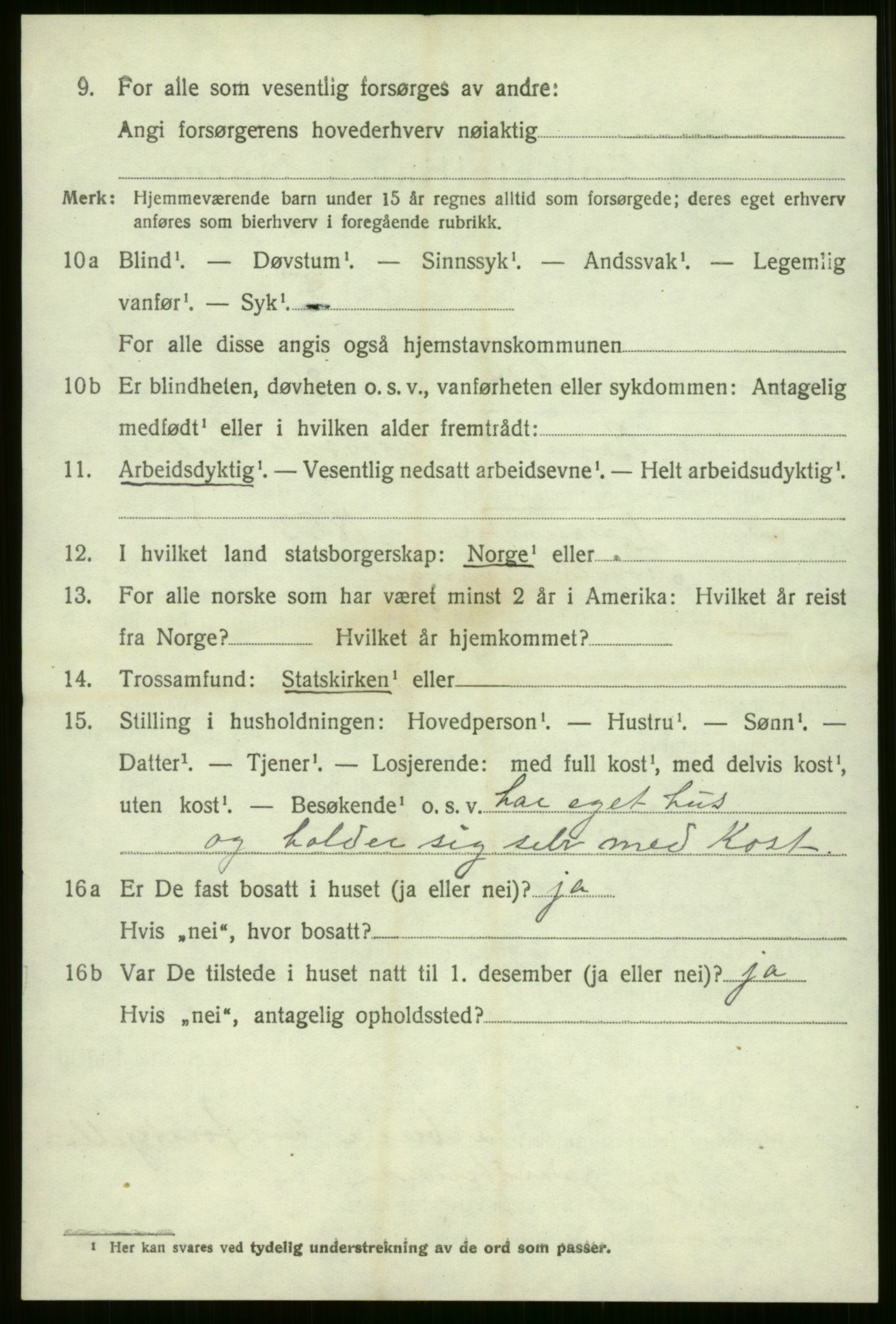 SAB, 1920 census for Evanger, 1920, p. 2672