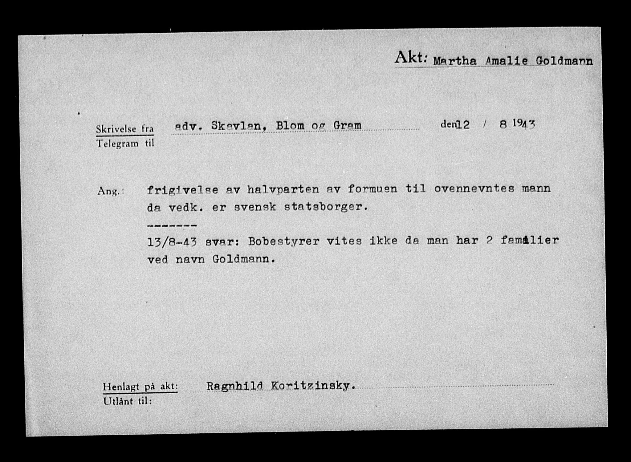 Justisdepartementet, Tilbakeføringskontoret for inndratte formuer, AV/RA-S-1564/H/Hc/Hcc/L0939: --, 1945-1947, p. 462