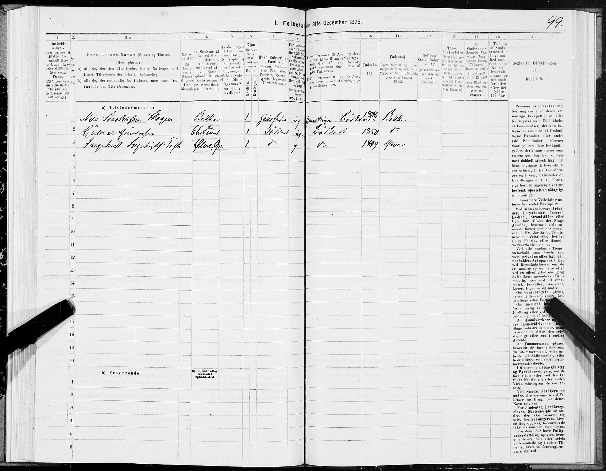 SAT, 1875 census for 1838P Gildeskål, 1875, p. 4099