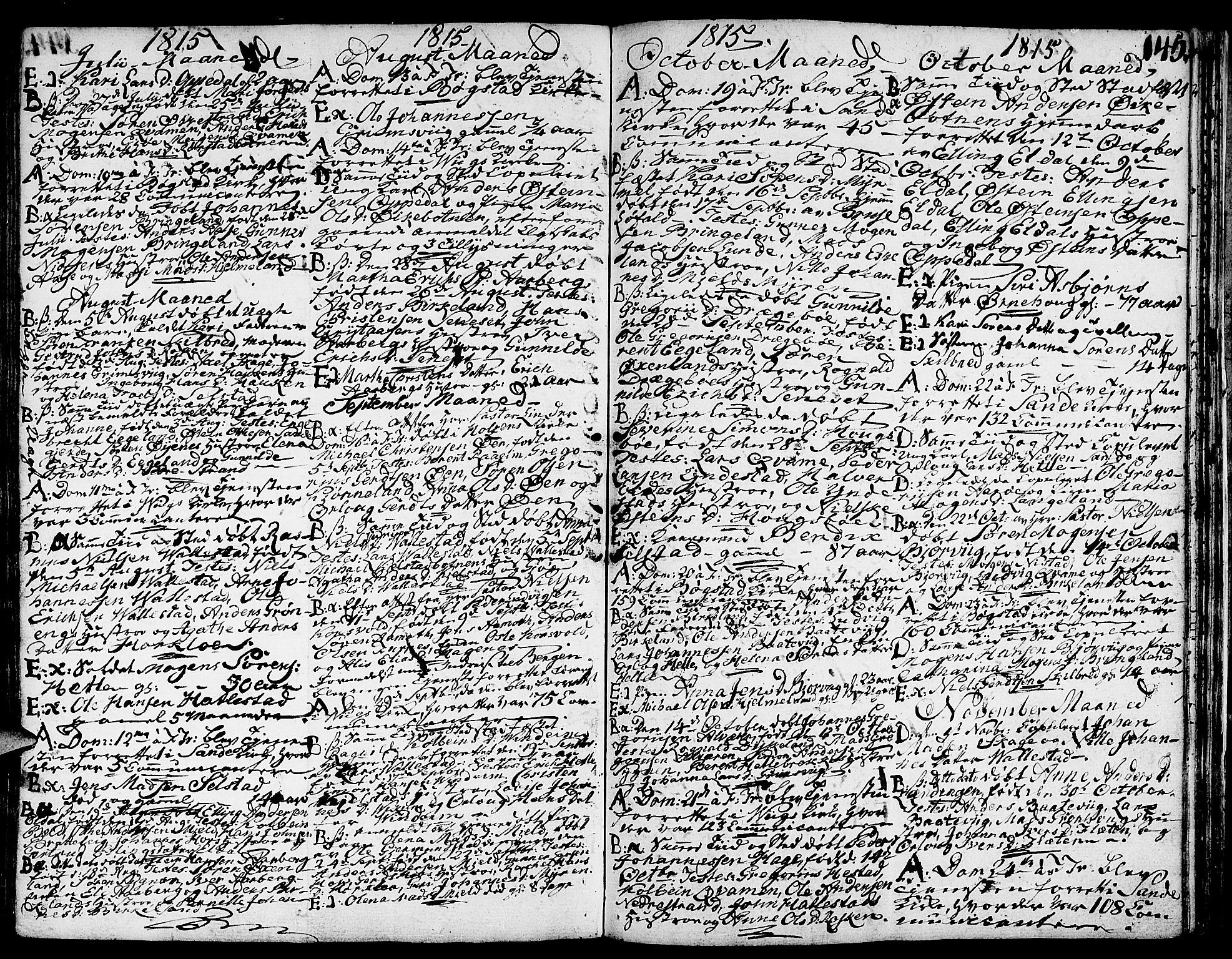 Gaular sokneprestembete, SAB/A-80001/H/Haa: Parish register (official) no. A 2, 1785-1821, p. 145