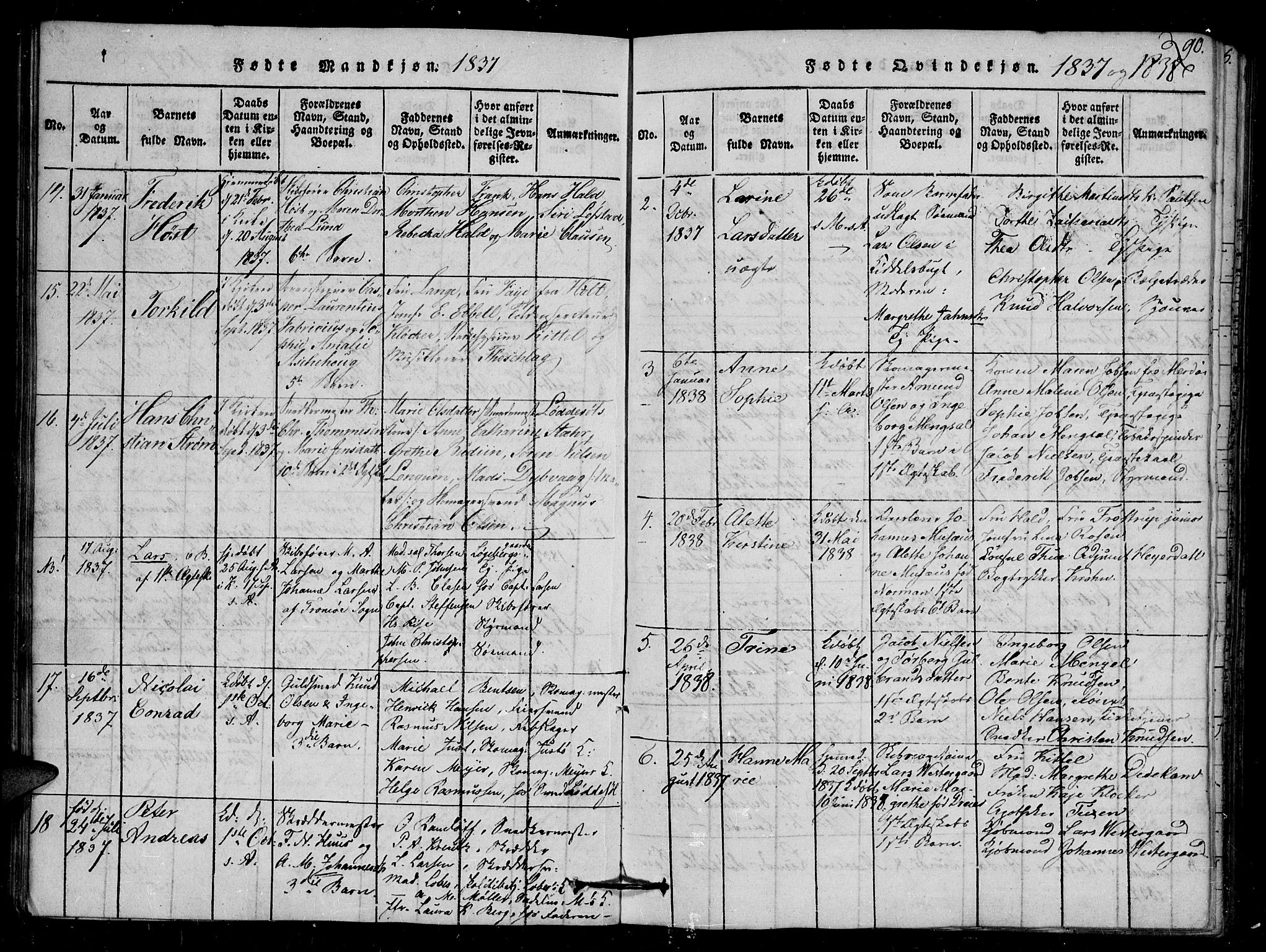 Arendal sokneprestkontor, Trefoldighet, SAK/1111-0040/F/Fb/L0001: Parish register (copy) no. B 1, 1816-1838, p. 90