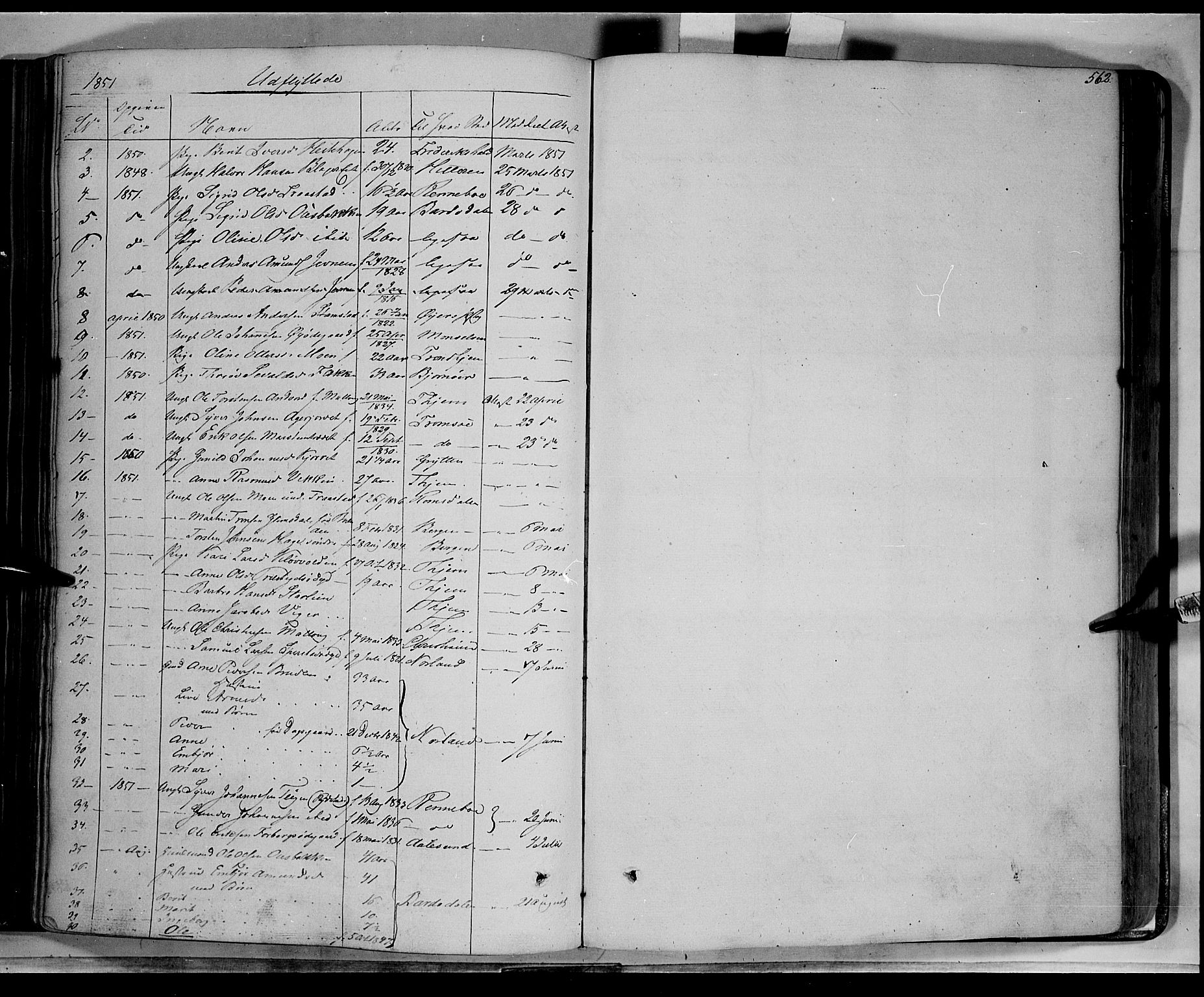 Lom prestekontor, SAH/PREST-070/K/L0006: Parish register (official) no. 6B, 1837-1863, p. 562