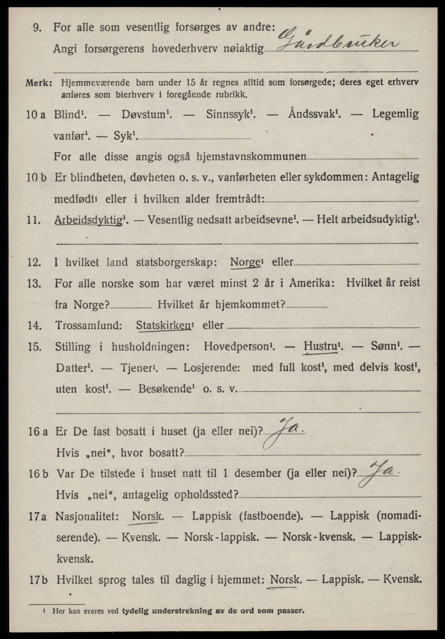 SAT, 1920 census for Oppdal, 1920, p. 5304