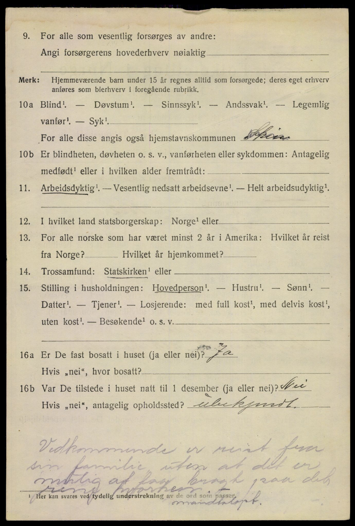 SAKO, 1920 census for Skien, 1920, p. 20019