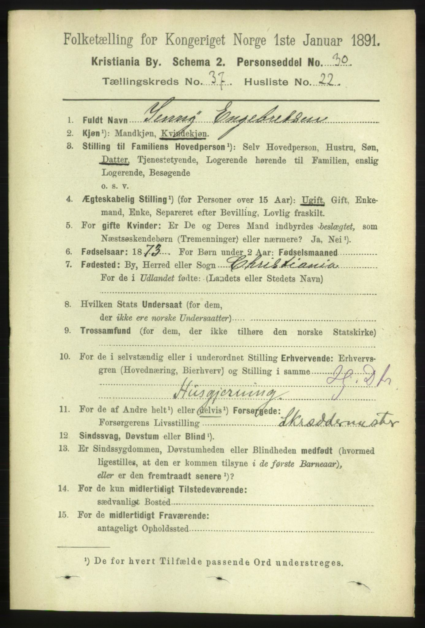 RA, 1891 census for 0301 Kristiania, 1891, p. 21009