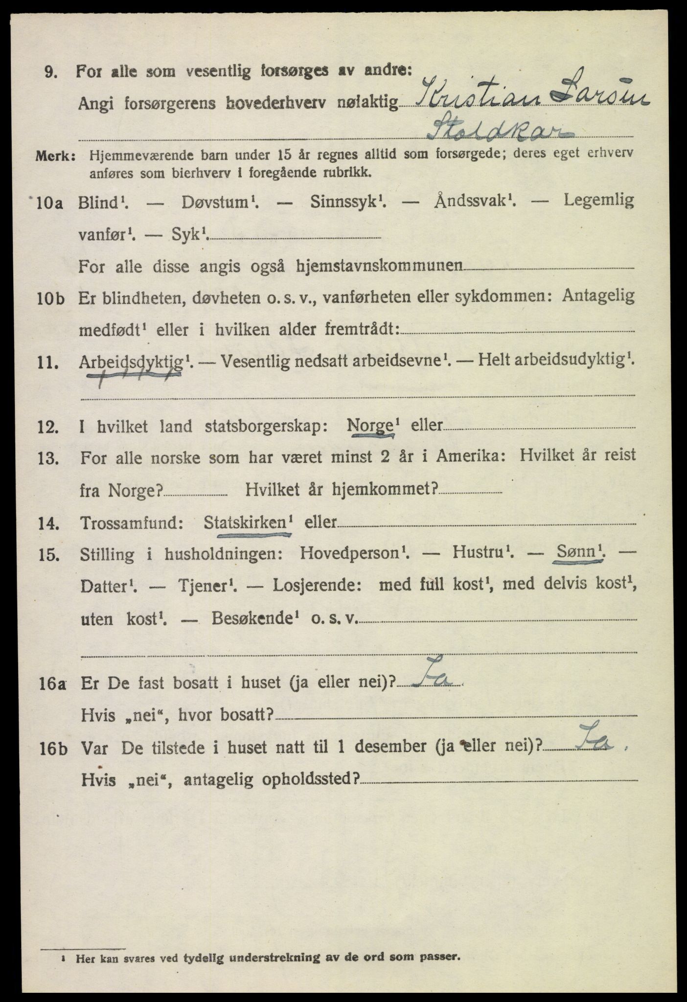 SAH, 1920 census for Furnes, 1920, p. 6958