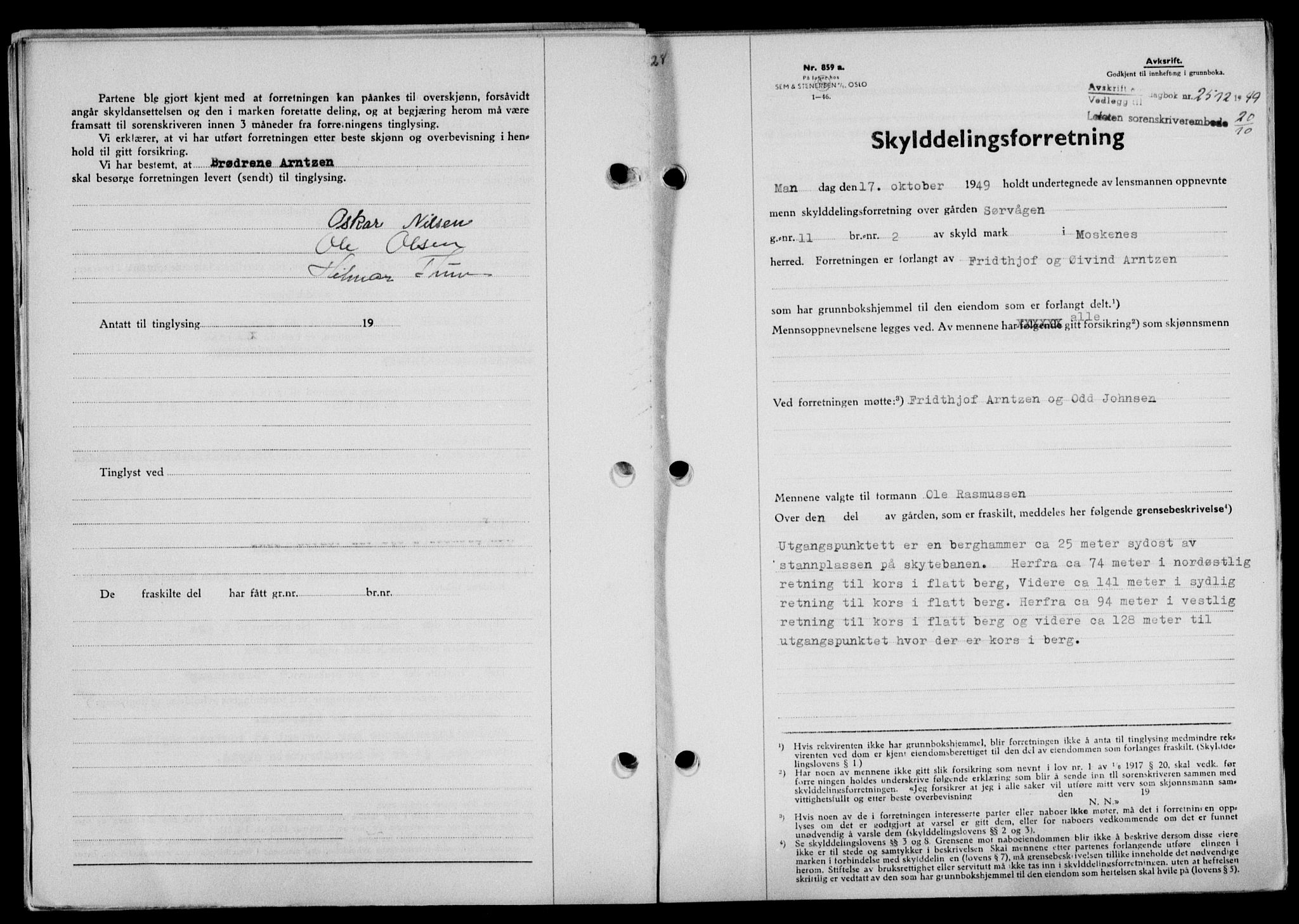 Lofoten sorenskriveri, SAT/A-0017/1/2/2C/L0022a: Mortgage book no. 22a, 1949-1950, Diary no: : 2512/1949