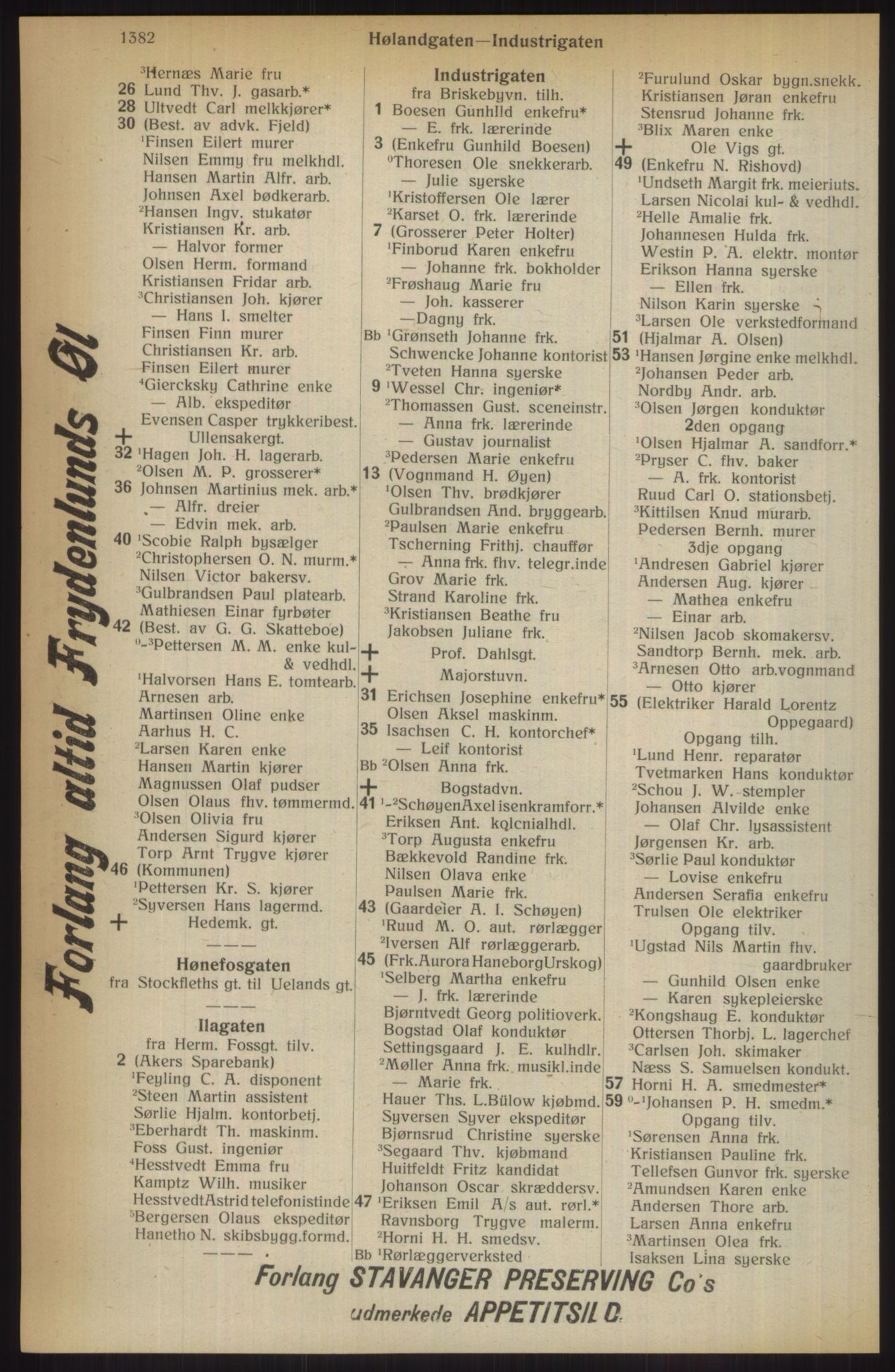 Kristiania/Oslo adressebok, PUBL/-, 1914, p. 1382