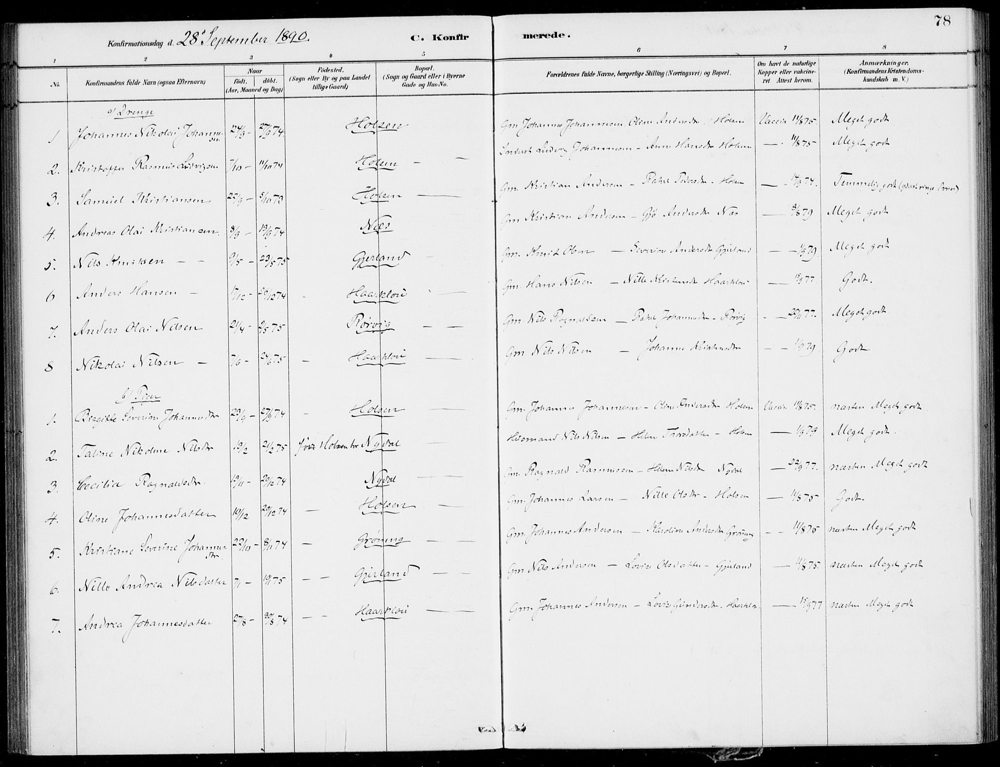 Førde sokneprestembete, AV/SAB-A-79901/H/Haa/Haac/L0001: Parish register (official) no. C  1, 1881-1920, p. 78