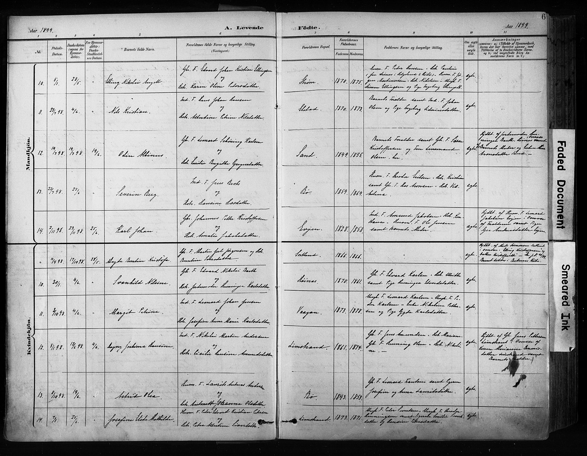 Ministerialprotokoller, klokkerbøker og fødselsregistre - Nordland, AV/SAT-A-1459/880/L1134: Parish register (official) no. 880A08, 1899-1908, p. 6