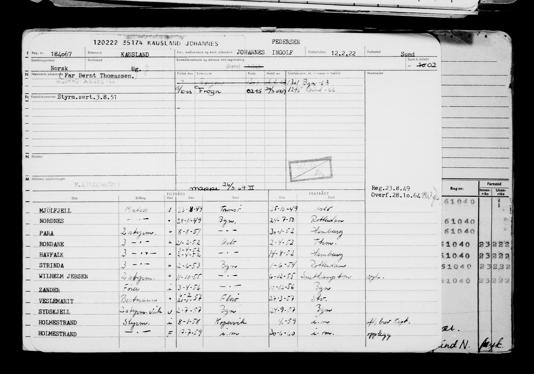 Direktoratet for sjømenn, AV/RA-S-3545/G/Gb/L0203: Hovedkort, 1922, p. 29