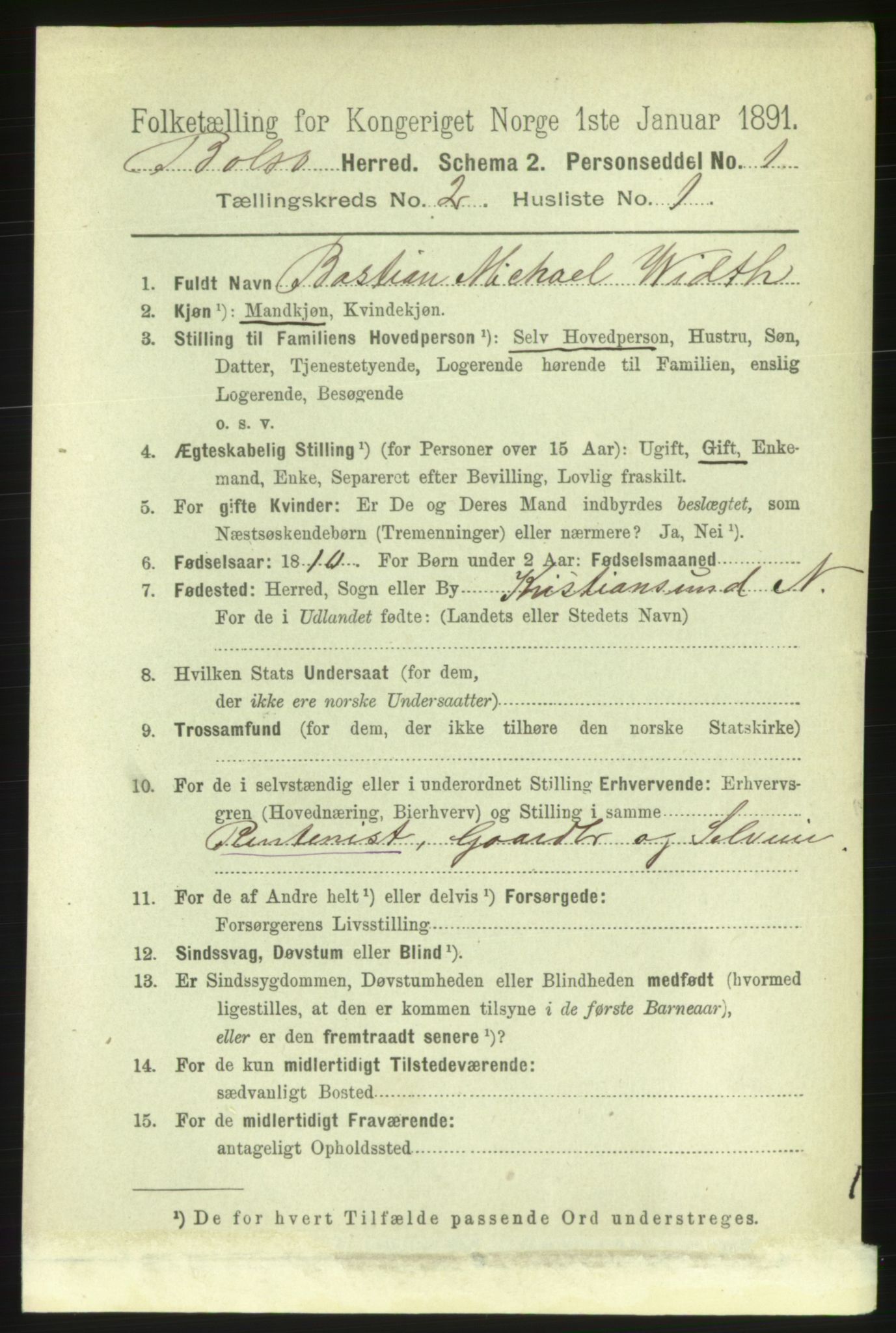 RA, 1891 census for 1544 Bolsøy, 1891, p. 987