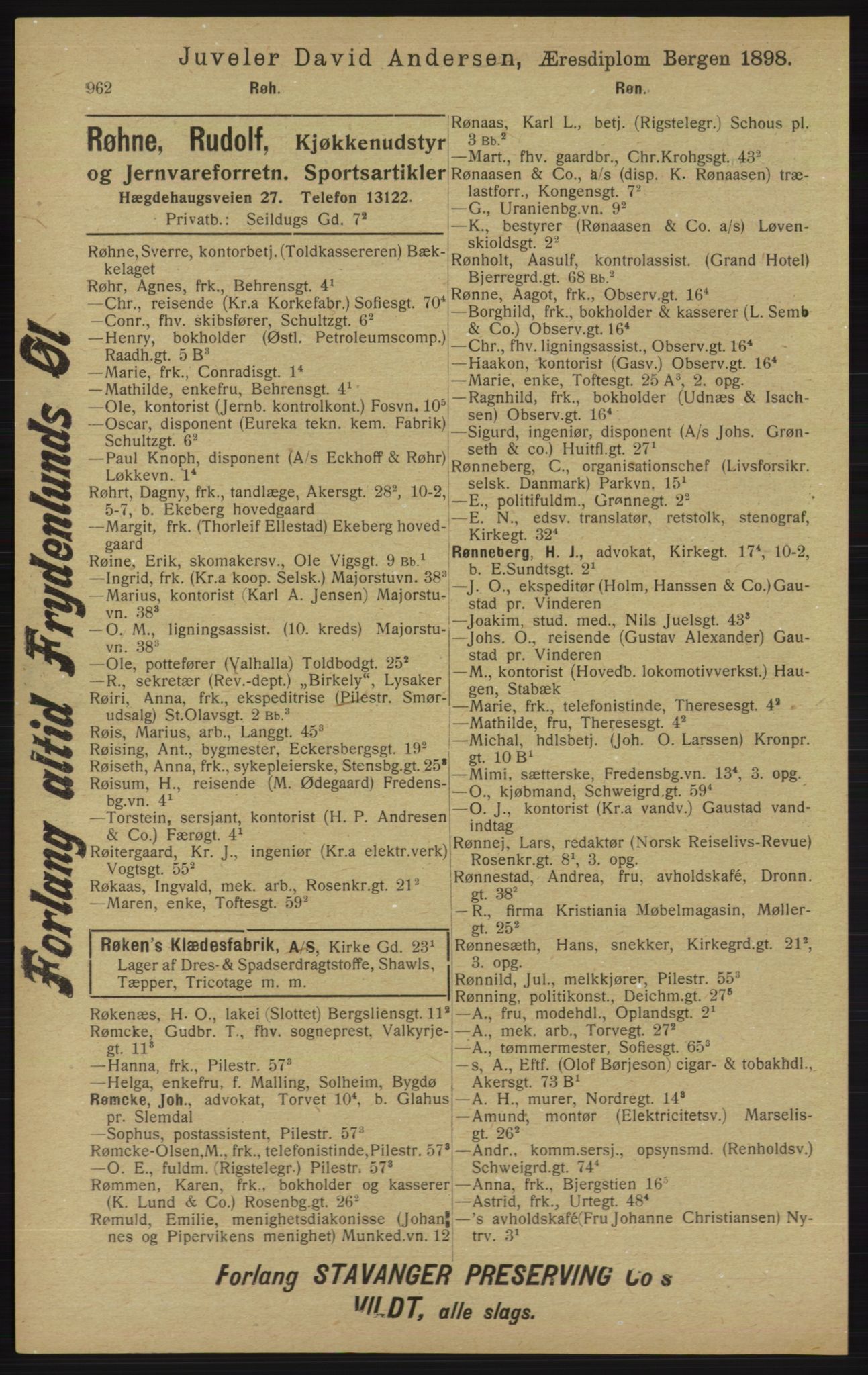 Kristiania/Oslo adressebok, PUBL/-, 1913, p. 974