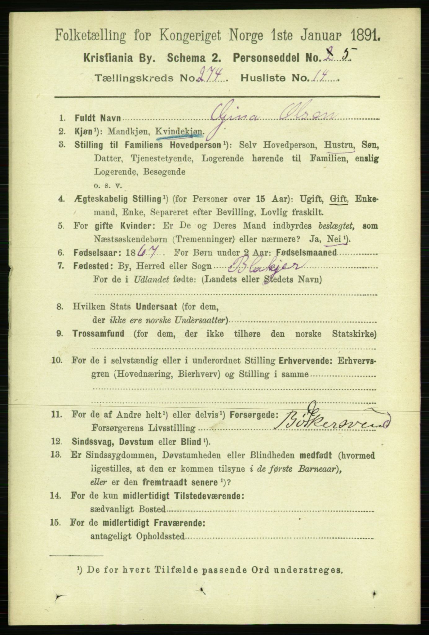 RA, 1891 census for 0301 Kristiania, 1891, p. 166617