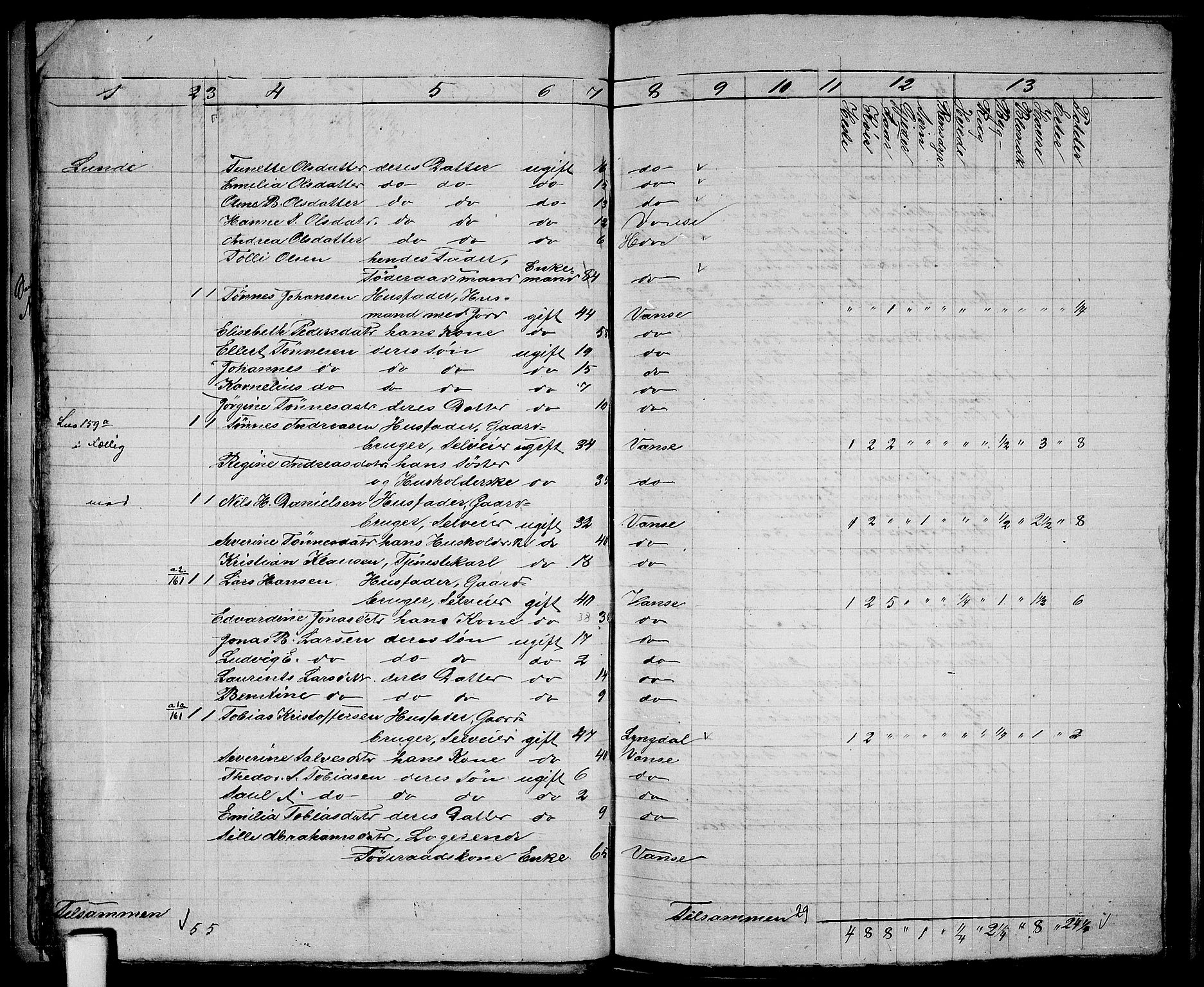 RA, 1865 census for Vanse/Vanse og Farsund, 1865, p. 53