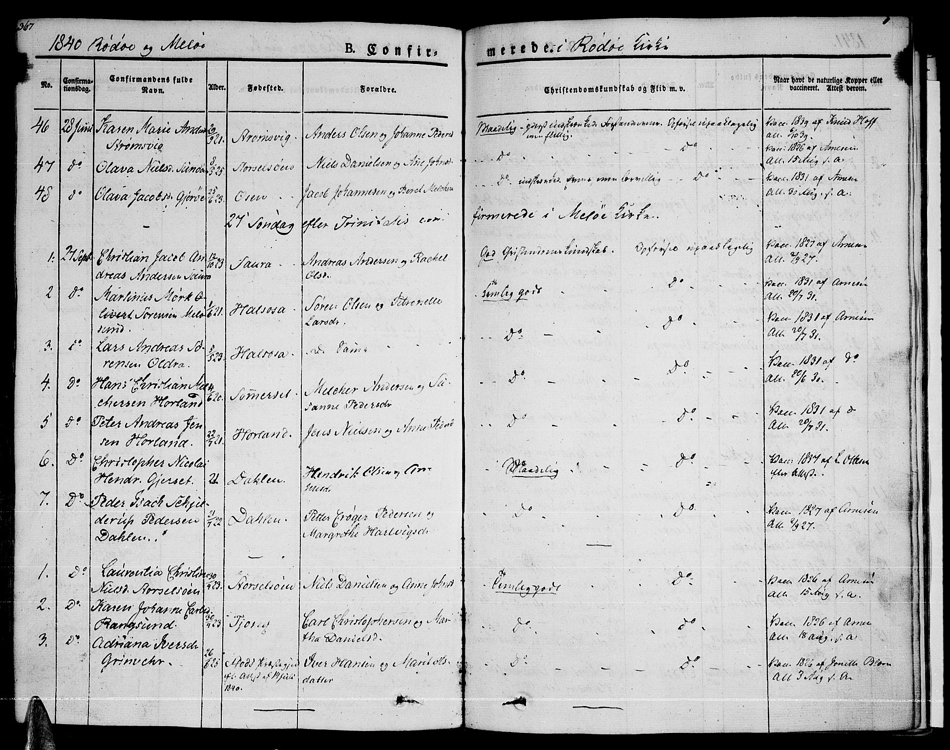 Ministerialprotokoller, klokkerbøker og fødselsregistre - Nordland, AV/SAT-A-1459/841/L0598: Parish register (official) no. 841A06 /1, 1825-1844, p. 366