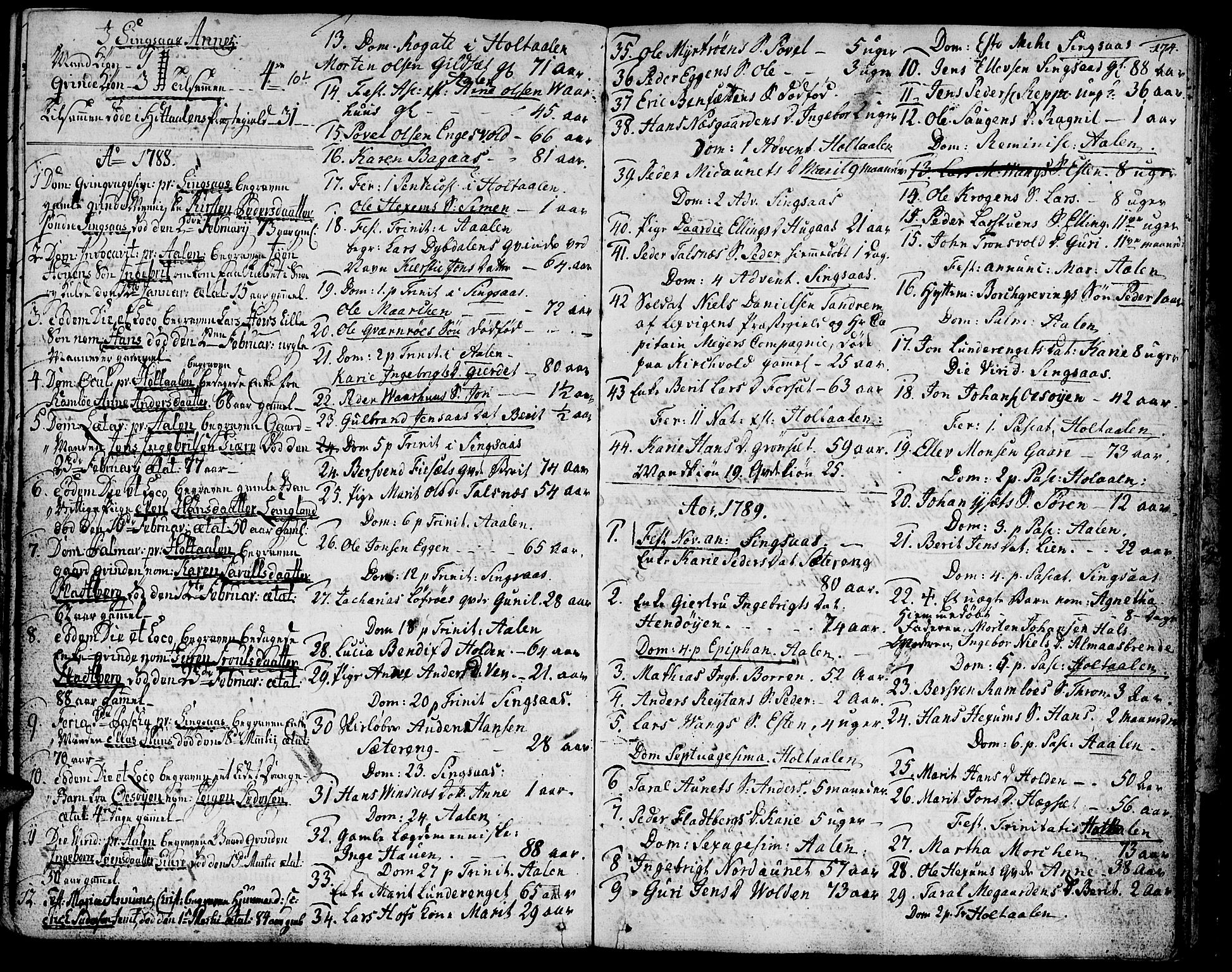 Ministerialprotokoller, klokkerbøker og fødselsregistre - Sør-Trøndelag, SAT/A-1456/685/L0952: Parish register (official) no. 685A01, 1745-1804, p. 174