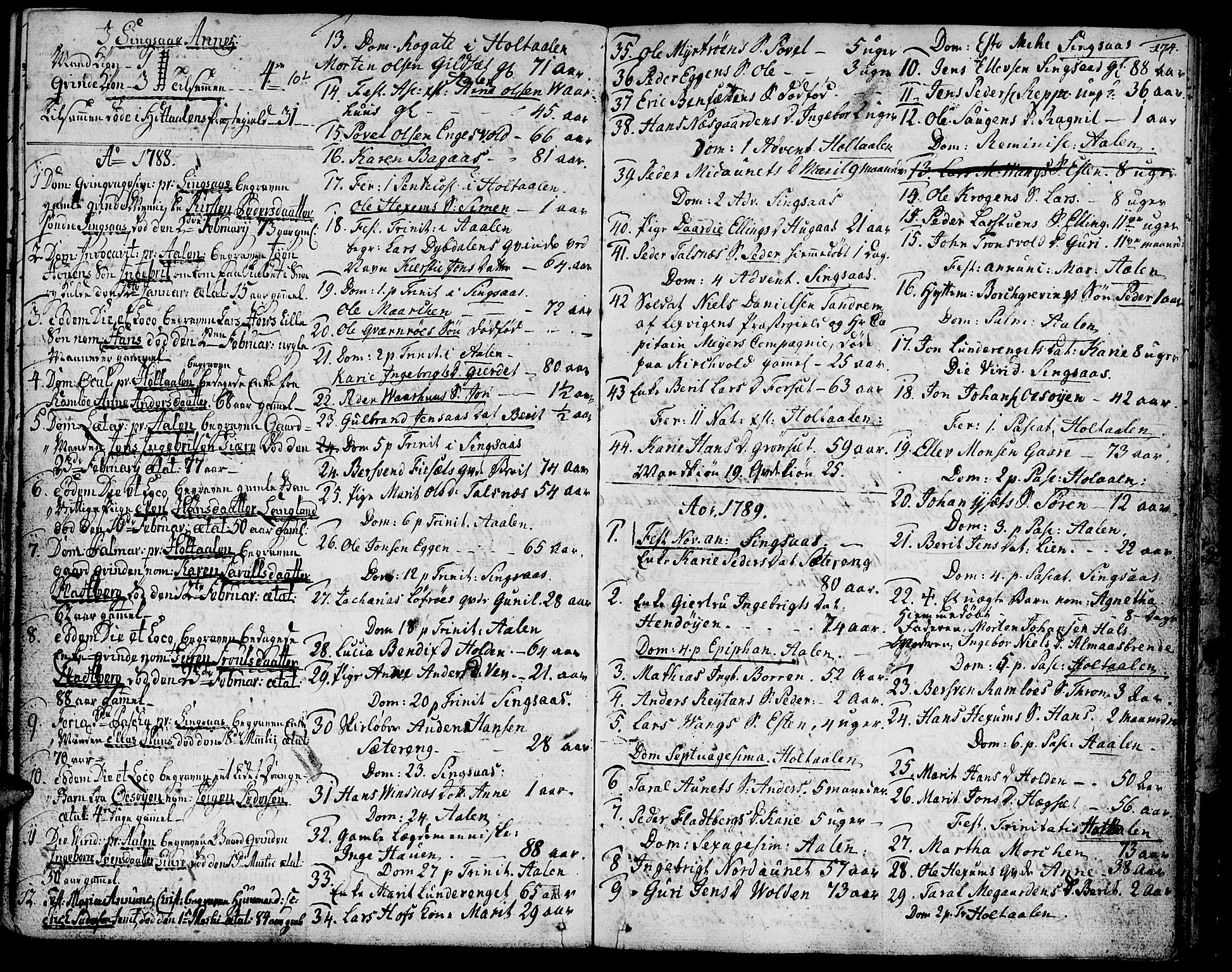 Ministerialprotokoller, klokkerbøker og fødselsregistre - Sør-Trøndelag, AV/SAT-A-1456/685/L0952: Parish register (official) no. 685A01, 1745-1804, p. 174