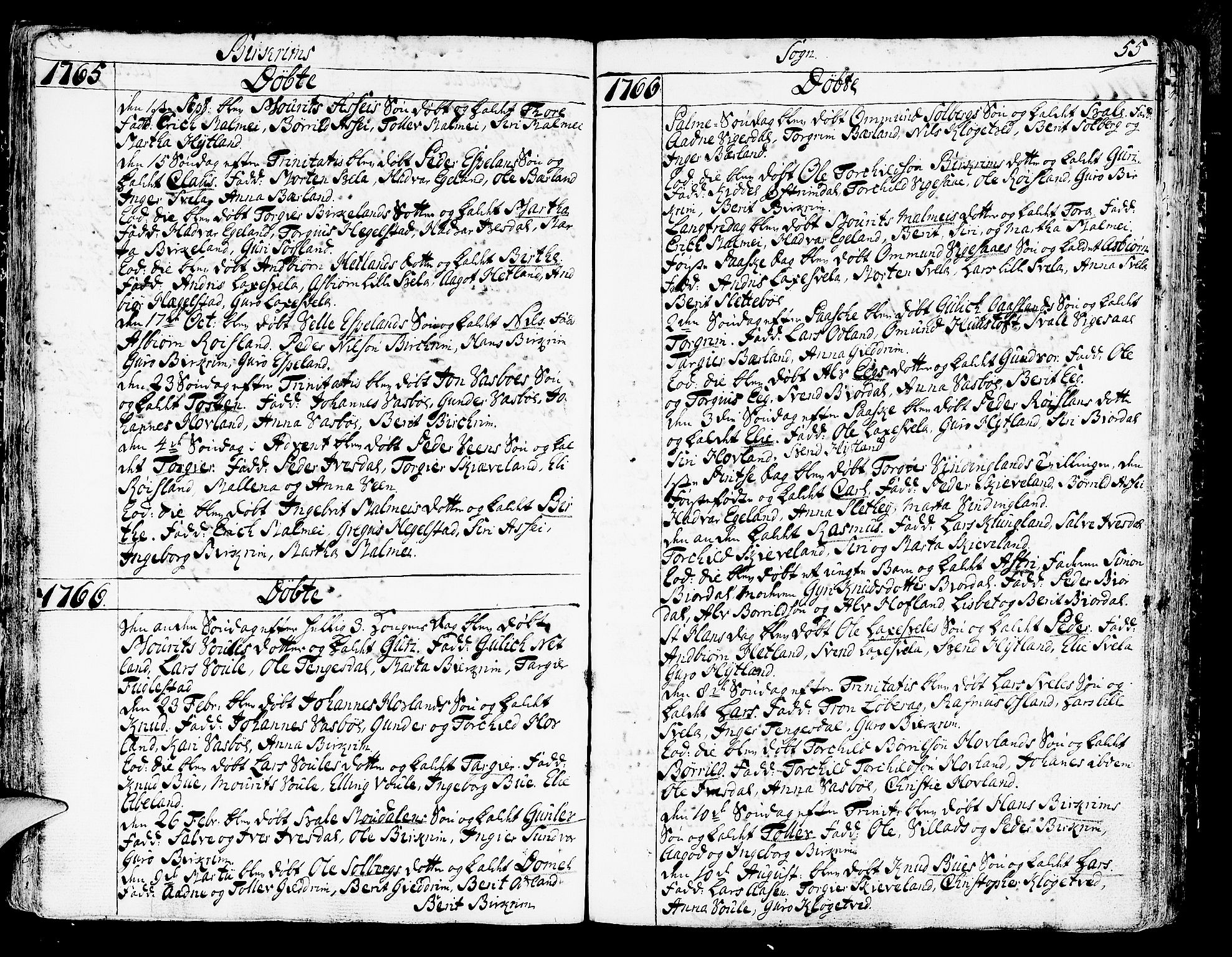 Helleland sokneprestkontor, AV/SAST-A-101810: Parish register (official) no. A 2 /2, 1762-1791, p. 55