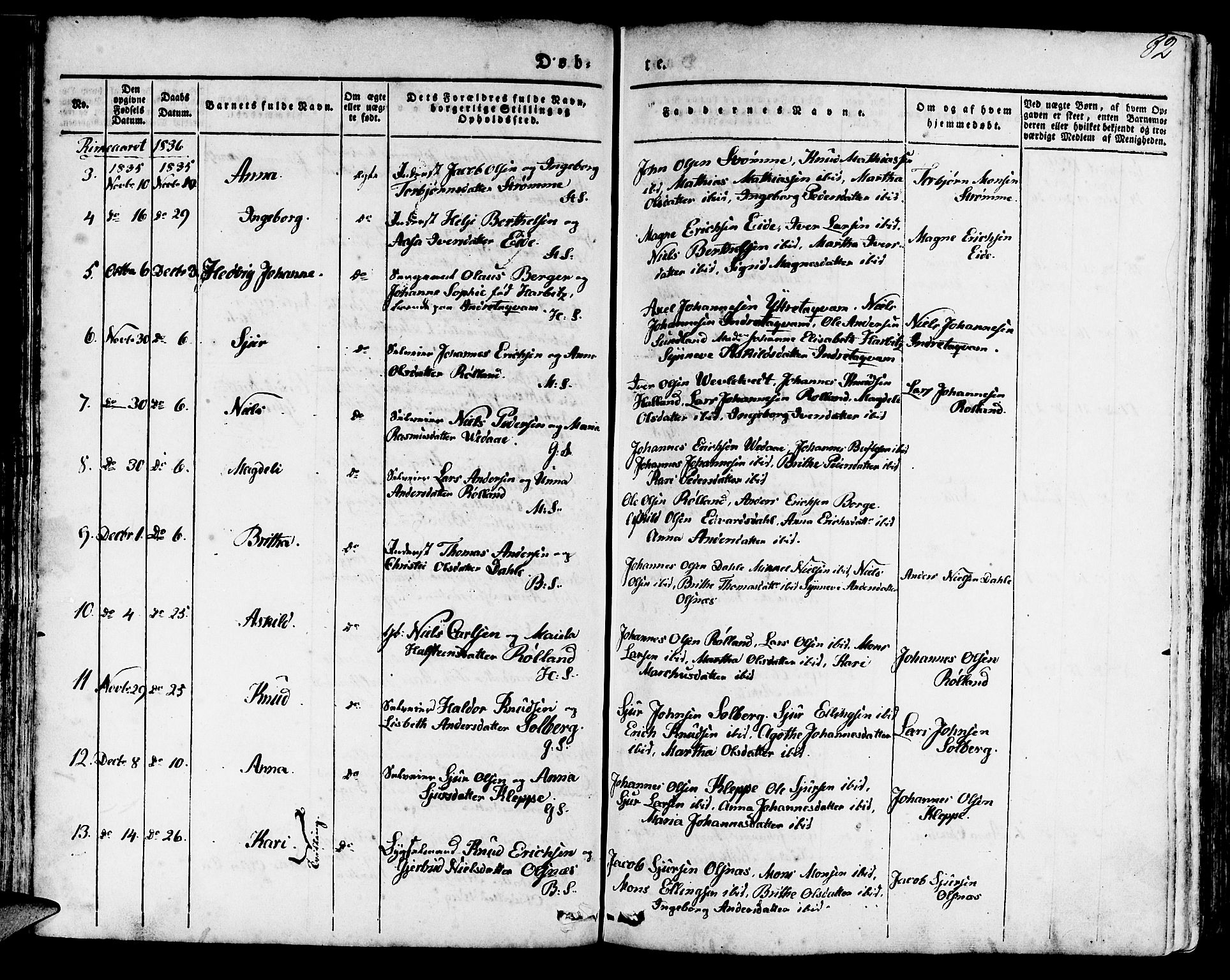 Haus sokneprestembete, AV/SAB-A-75601/H/Haa: Parish register (official) no. A 14, 1827-1838, p. 82