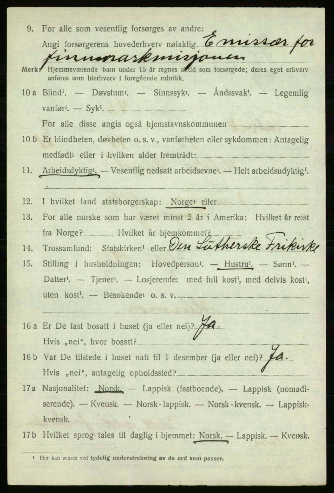 SATØ, 1920 census for Talvik, 1920, p. 5419