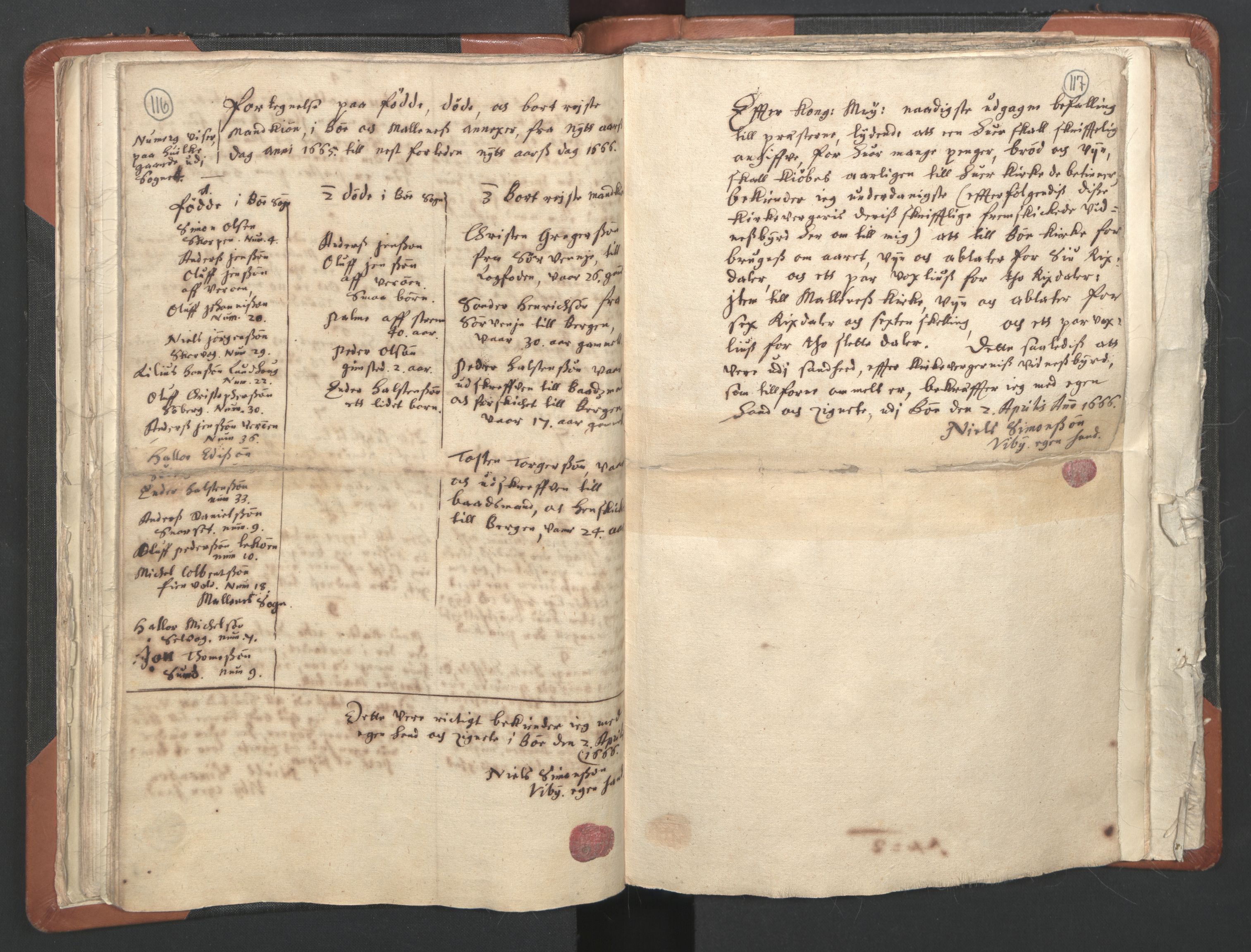 RA, Vicar's Census 1664-1666, no. 36: Lofoten and Vesterålen deanery, Senja deanery and Troms deanery, 1664-1666, p. 116-117