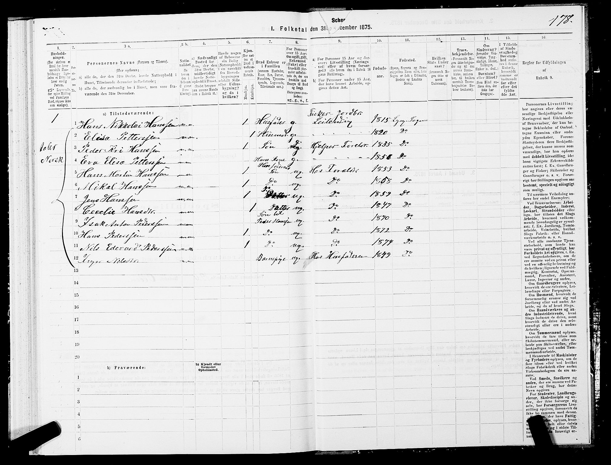 SATØ, 1875 census for 1938P Lyngen, 1875, p. 3178