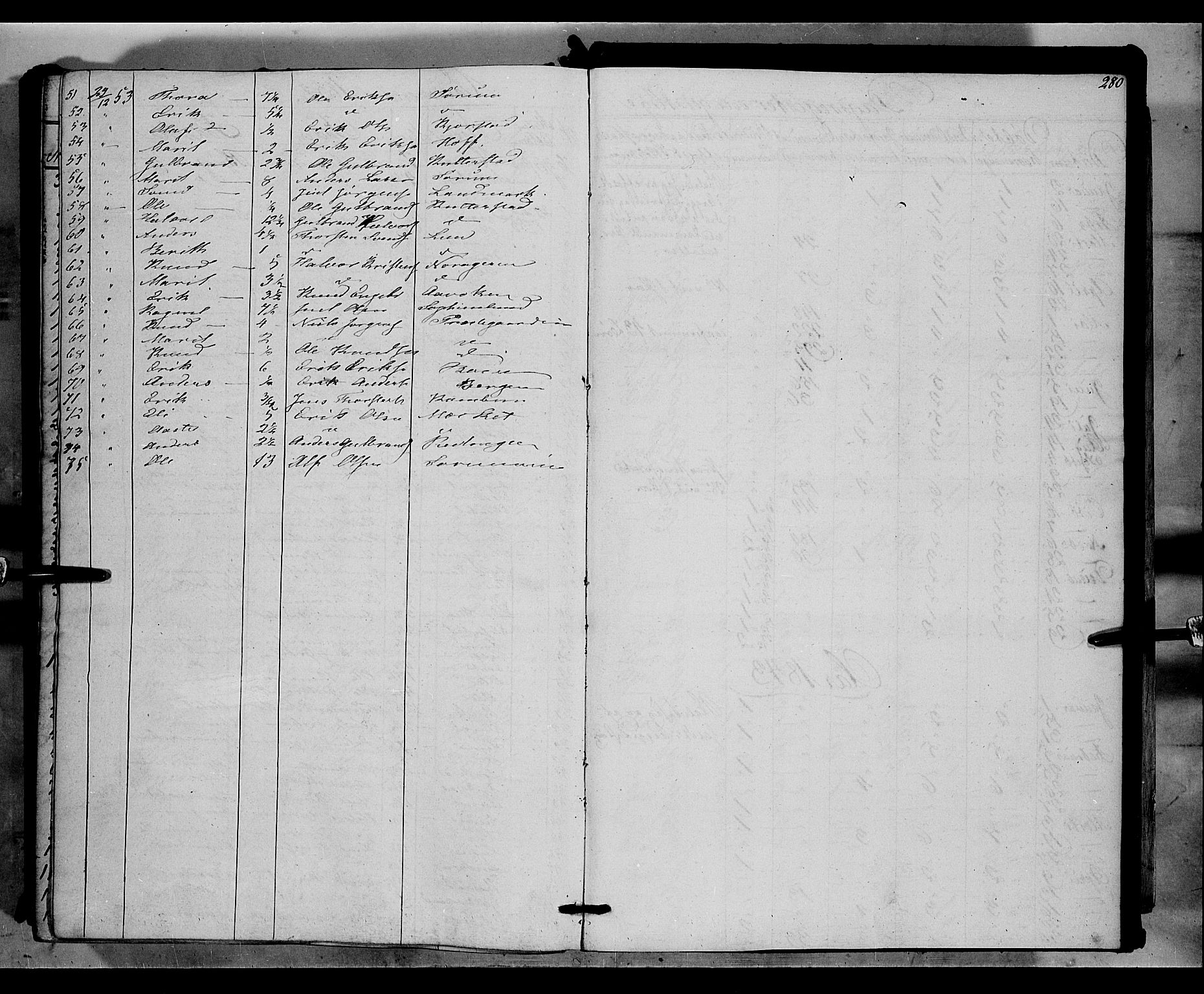 Nord-Aurdal prestekontor, AV/SAH-PREST-132/H/Ha/Haa/L0004: Parish register (official) no. 4, 1842-1863, p. 280