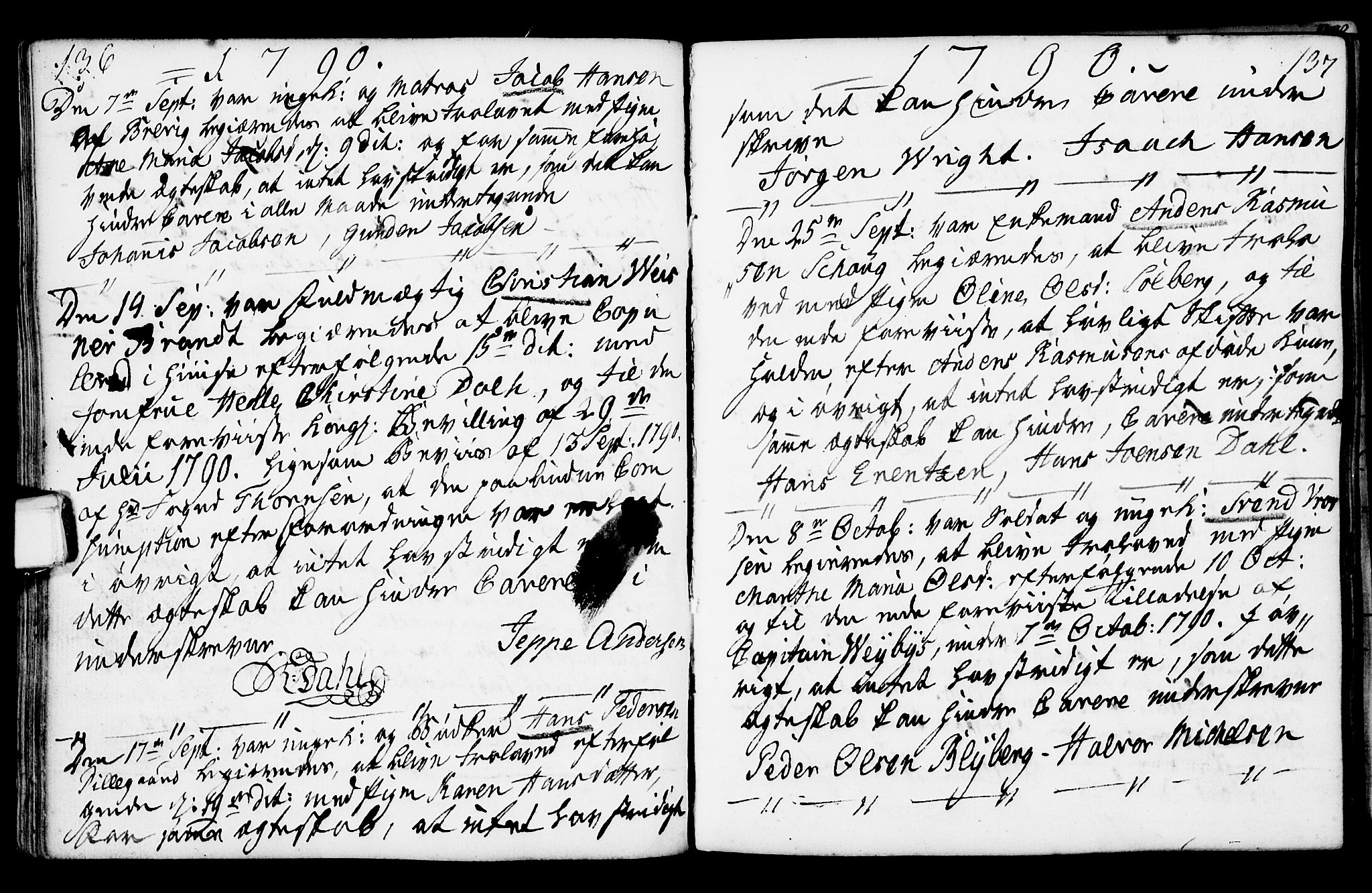 Porsgrunn kirkebøker , AV/SAKO-A-104/F/Fa/L0003: Parish register (official) no. 3, 1764-1814, p. 136-137