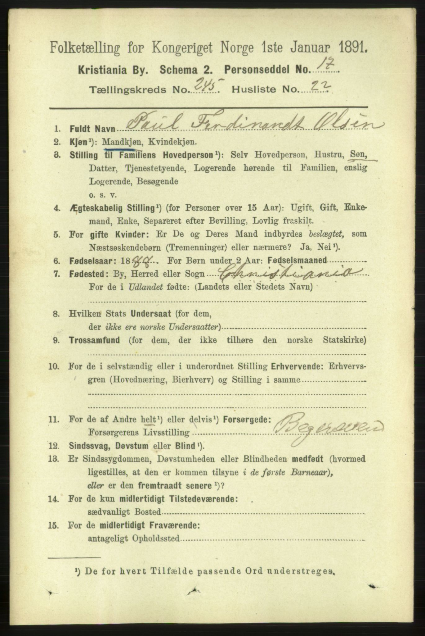 RA, 1891 census for 0301 Kristiania, 1891, p. 149931