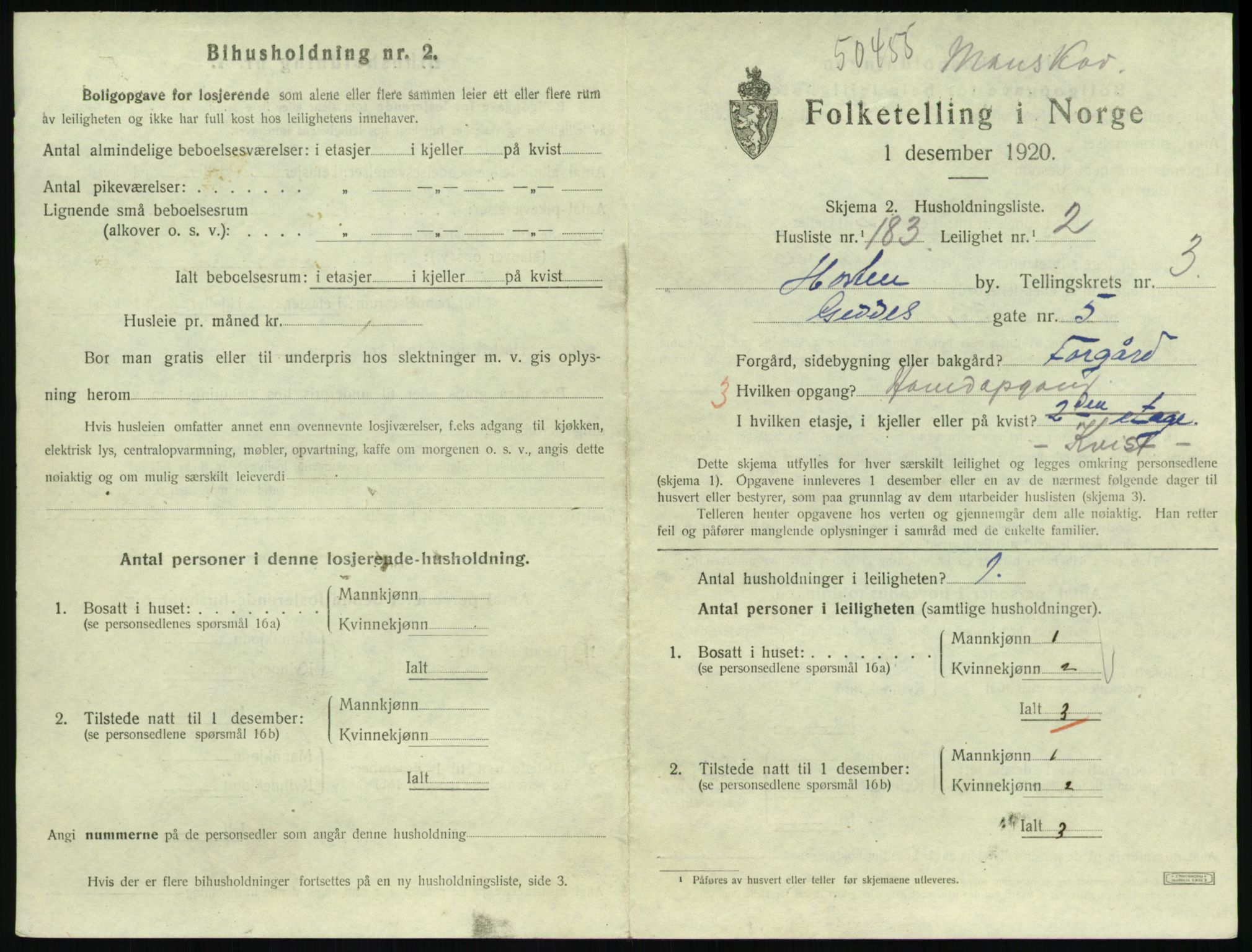 SAKO, 1920 census for Horten, 1920, p. 4713