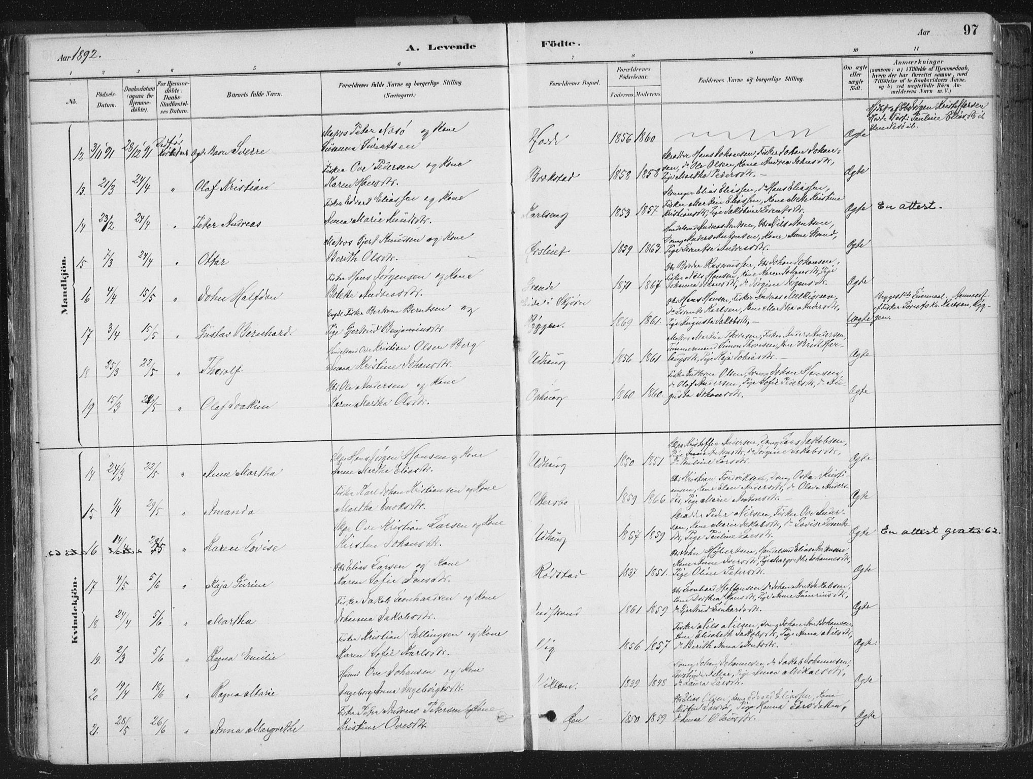 Ministerialprotokoller, klokkerbøker og fødselsregistre - Sør-Trøndelag, AV/SAT-A-1456/659/L0739: Parish register (official) no. 659A09, 1879-1893, p. 97