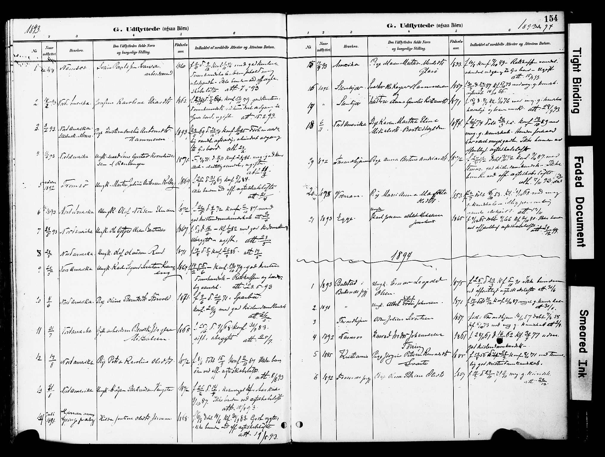 Ministerialprotokoller, klokkerbøker og fødselsregistre - Nord-Trøndelag, SAT/A-1458/741/L0396: Parish register (official) no. 741A10, 1889-1901, p. 154