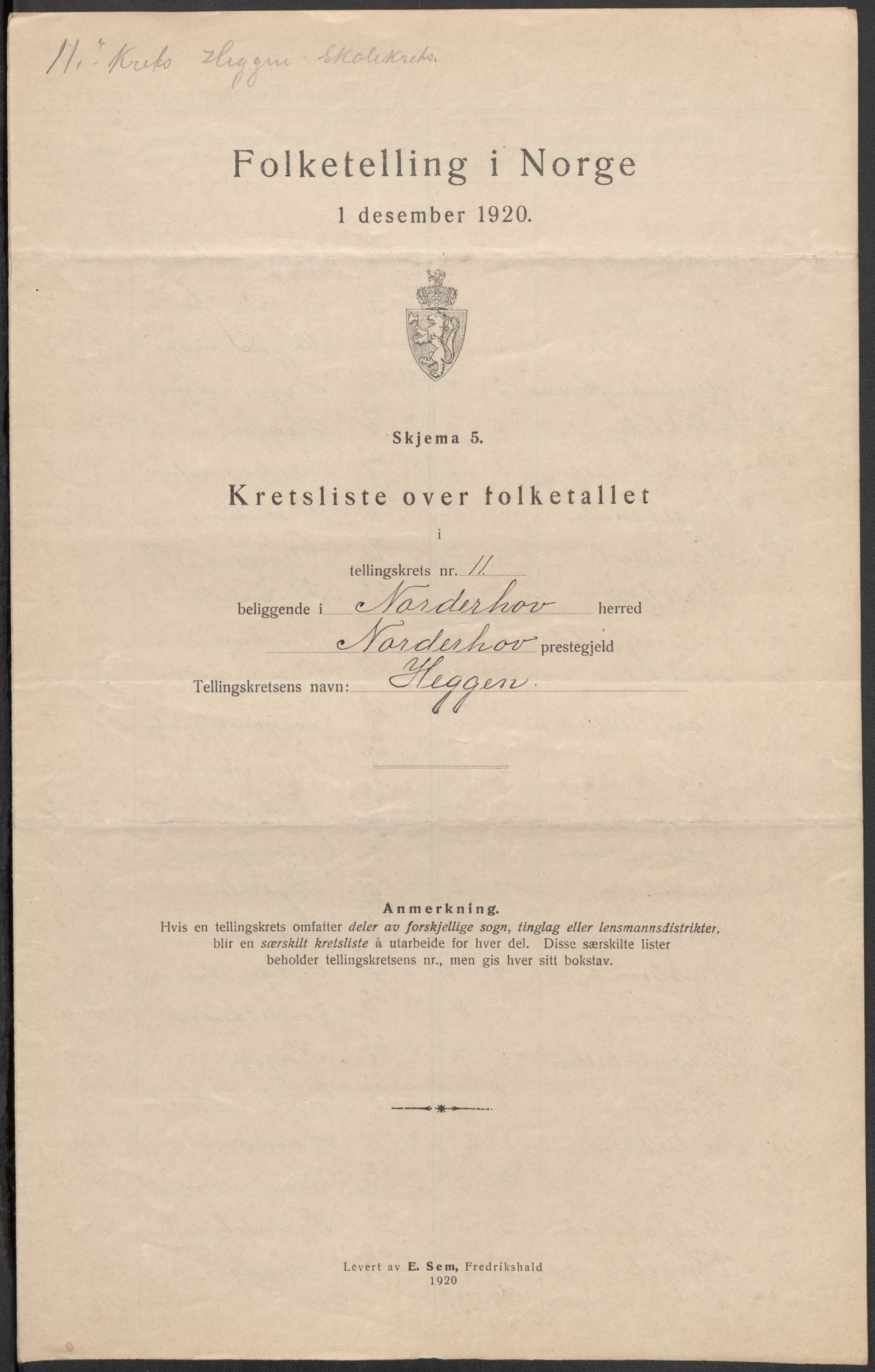 SAKO, 1920 census for Norderhov, 1920, p. 36