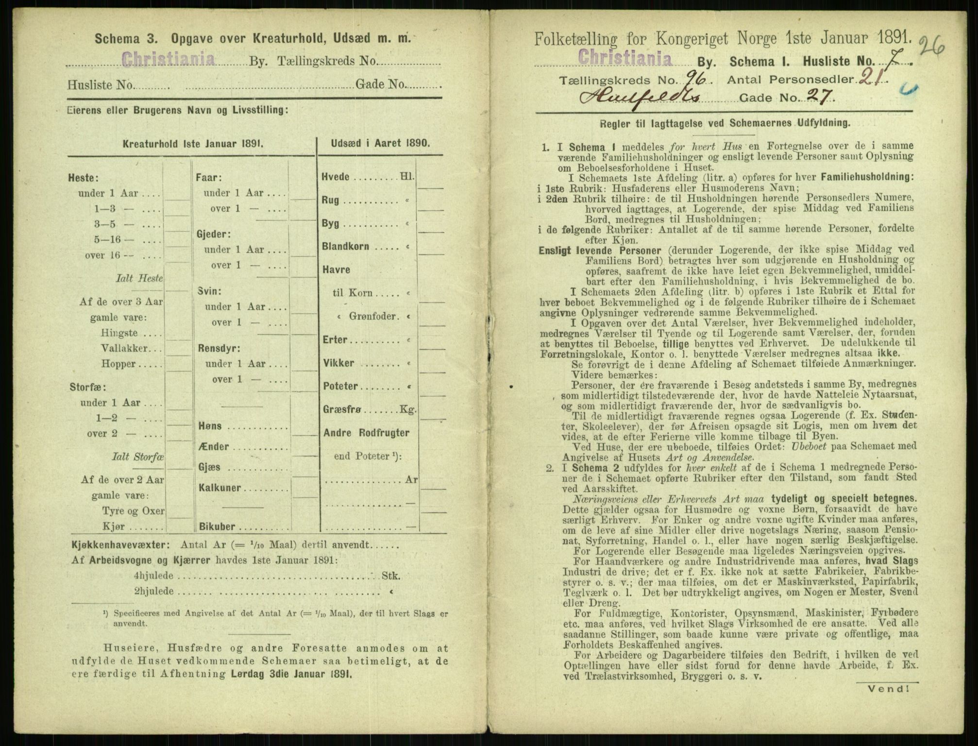 RA, 1891 census for 0301 Kristiania, 1891, p. 46525