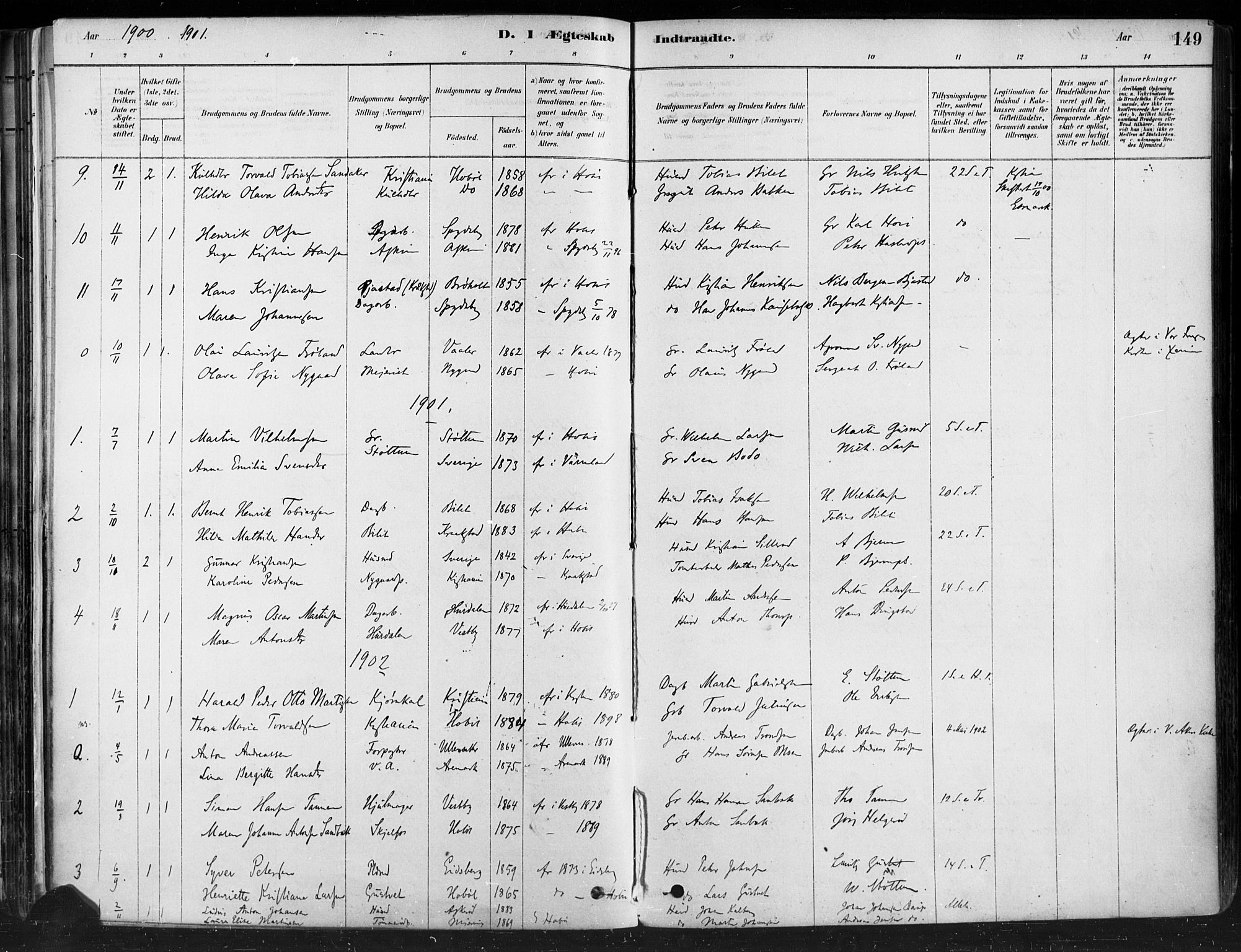 Hobøl prestekontor Kirkebøker, AV/SAO-A-2002/F/Fa/L0005: Parish register (official) no. I 5, 1878-1904, p. 149