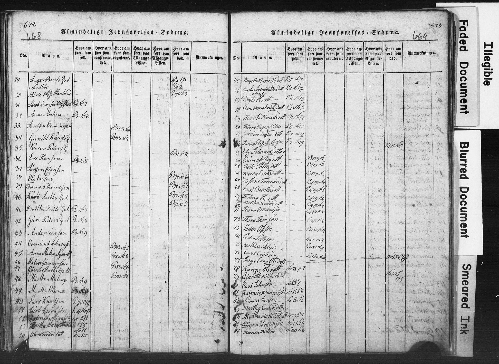 Rennesøy sokneprestkontor, SAST/A -101827/H/Ha/Hab/L0001: Parish register (copy) no. B 1, 1816-1841, p. 668-669