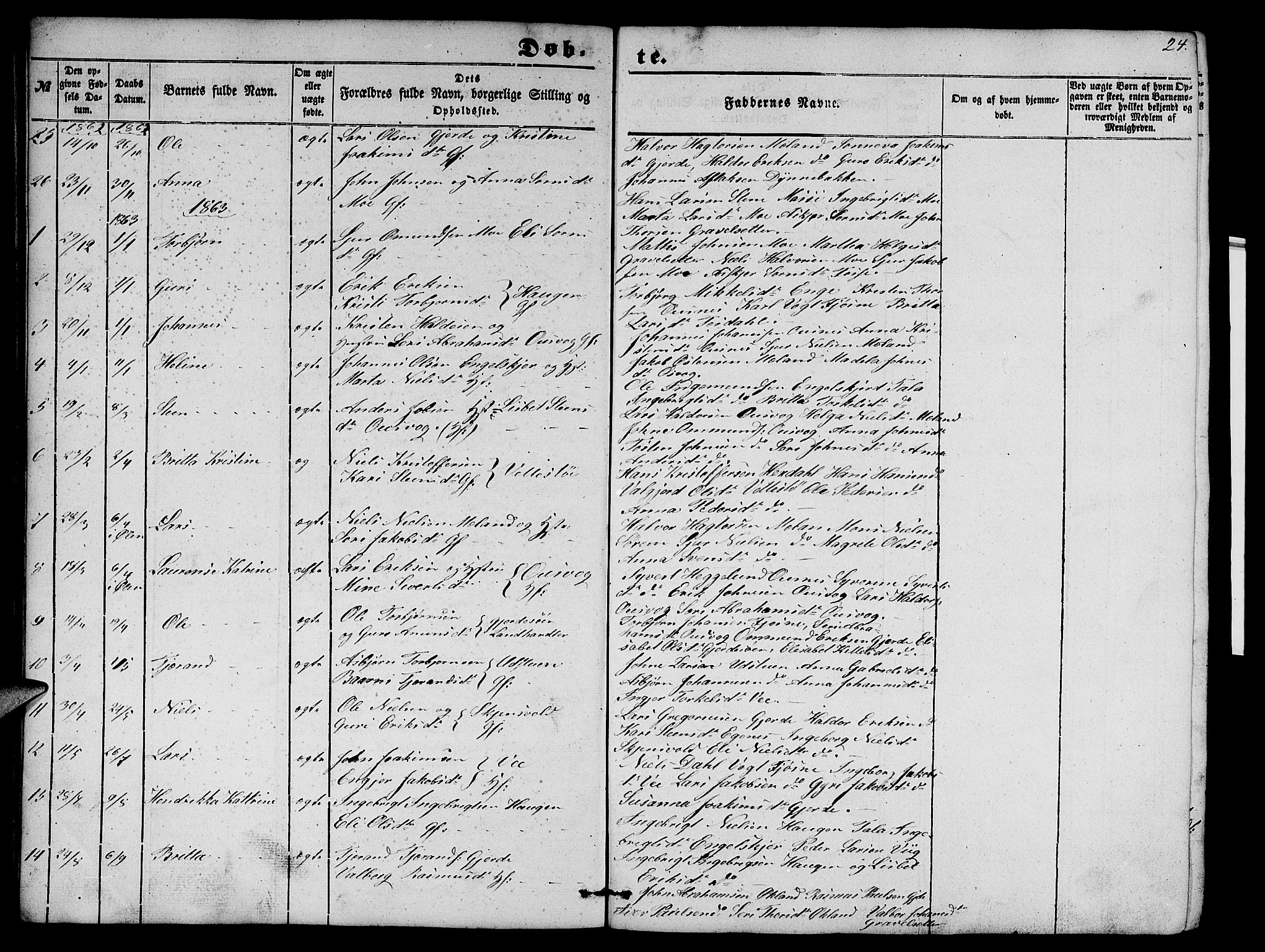 Etne sokneprestembete, SAB/A-75001/H/Hab: Parish register (copy) no. B 2, 1851-1866, p. 24