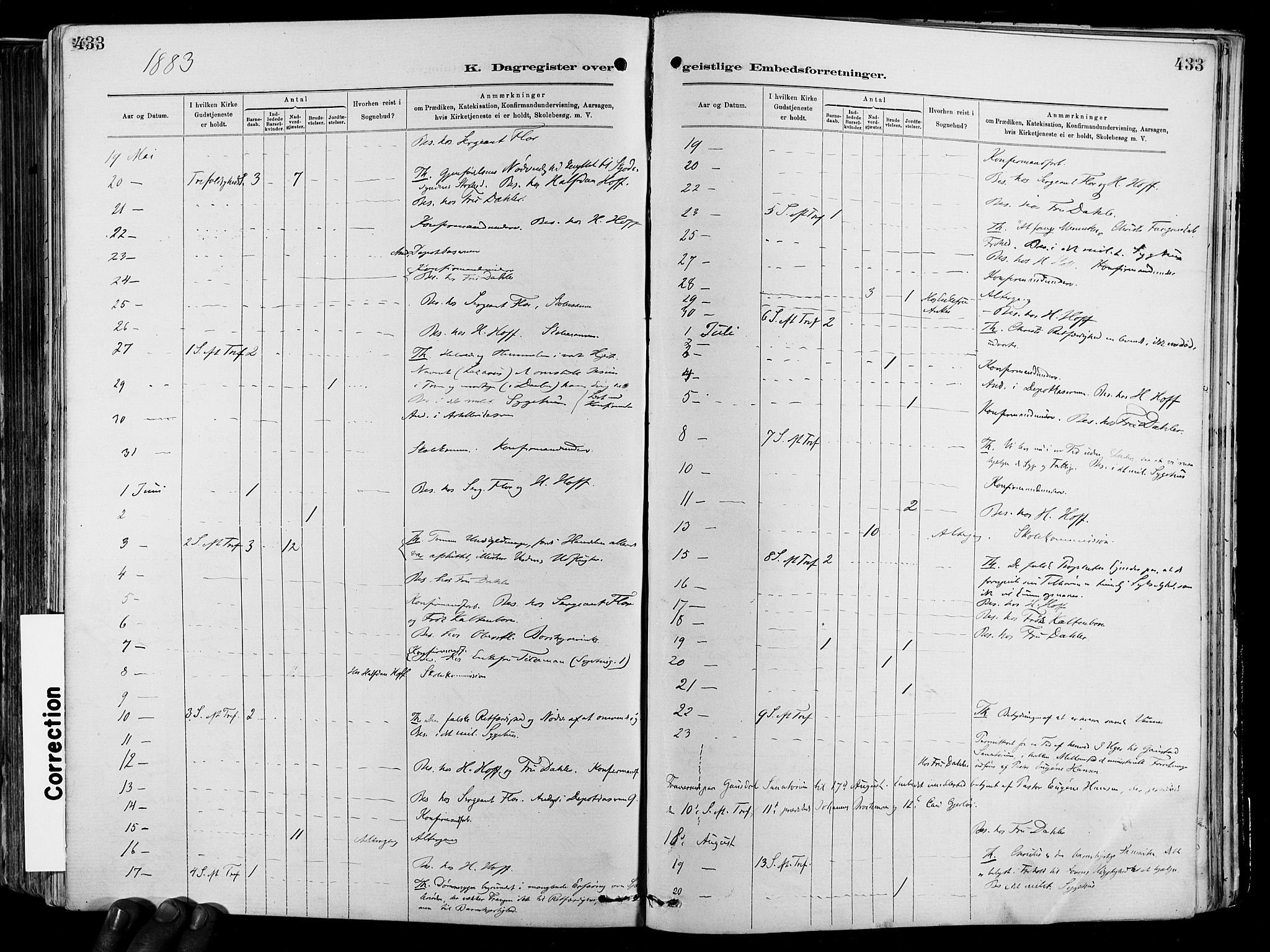 Garnisonsmenigheten Kirkebøker, AV/SAO-A-10846/F/Fa/L0012: Parish register (official) no. 12, 1880-1893, p. 433