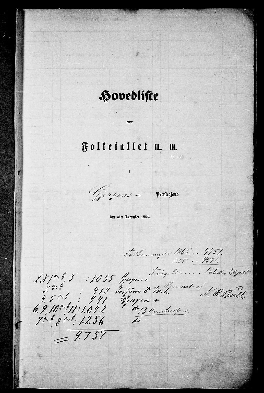 RA, 1865 census for Gjerpen, 1865, p. 5