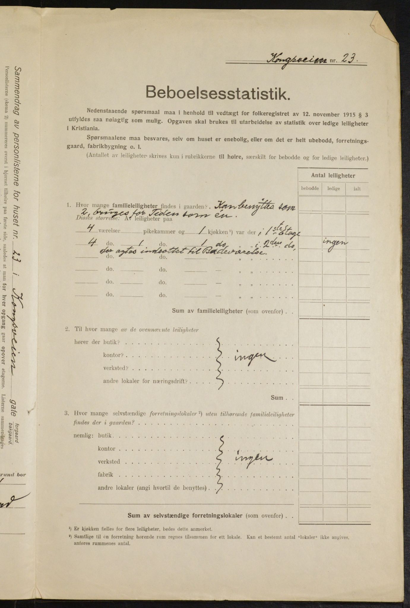 OBA, Municipal Census 1916 for Kristiania, 1916, p. 54112