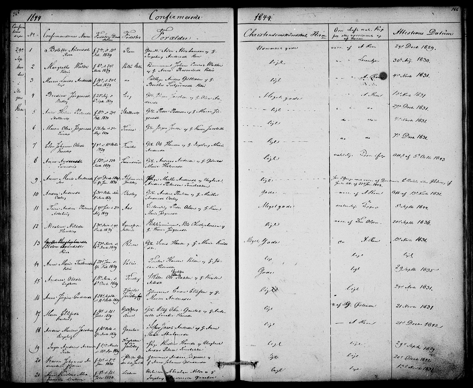 Sem kirkebøker, AV/SAKO-A-5/F/Fa/L0006: Parish register (official) no. I 6, 1843-1855, p. 265-266