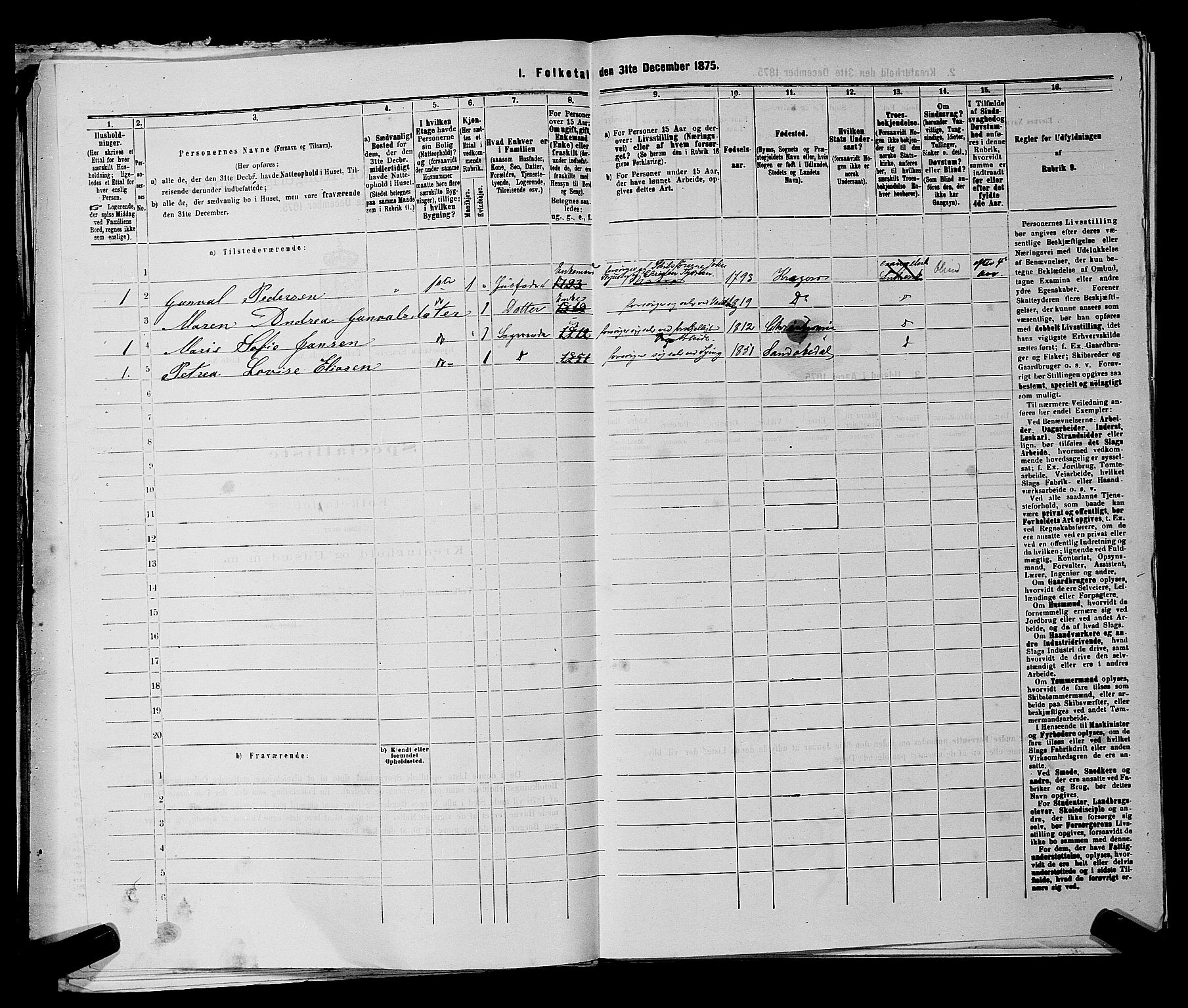 SAKO, 1875 census for 0801P Kragerø, 1875, p. 254