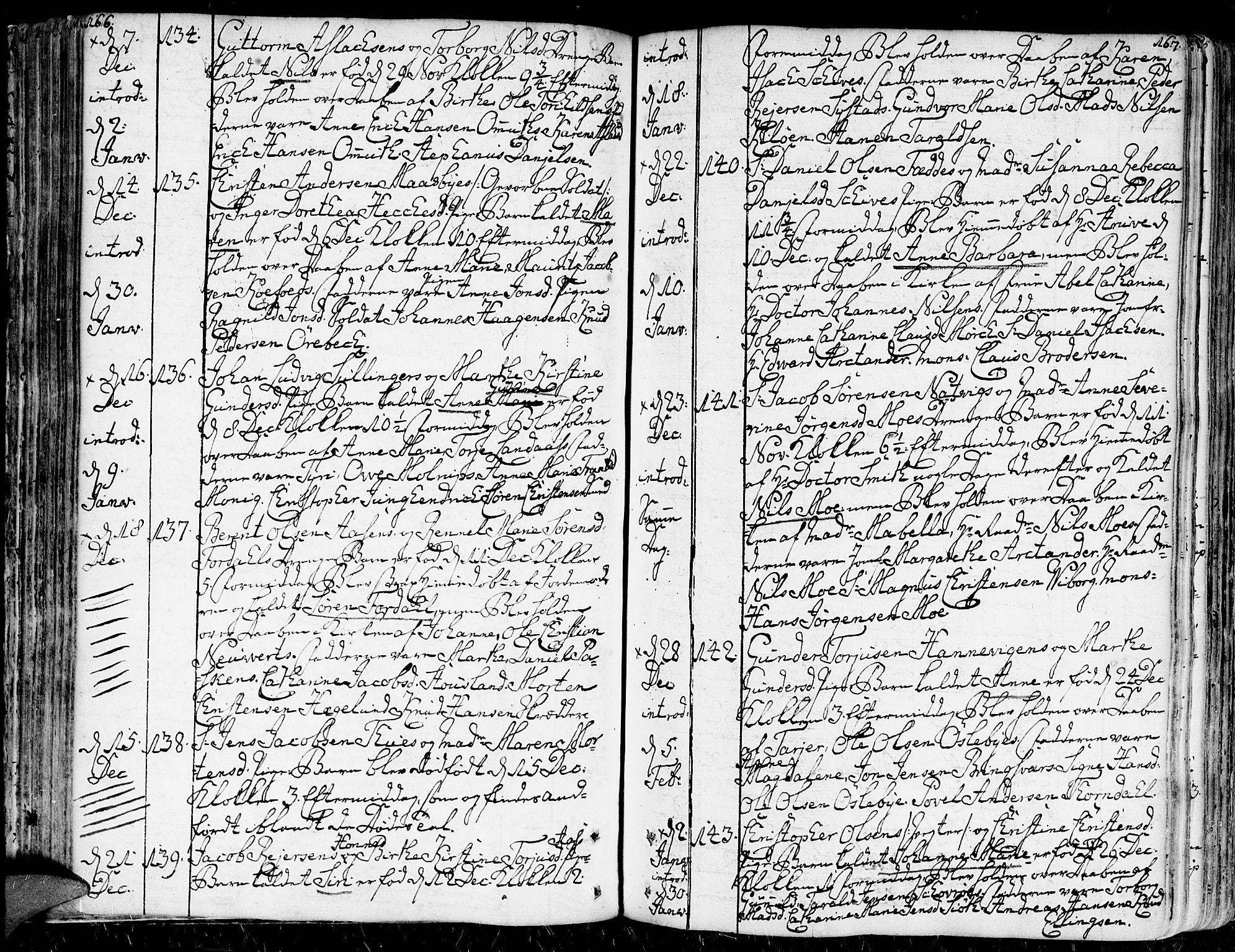 Kristiansand domprosti, AV/SAK-1112-0006/F/Fa/L0003: Parish register (official) no. A 3, 1778-1818, p. 166-167