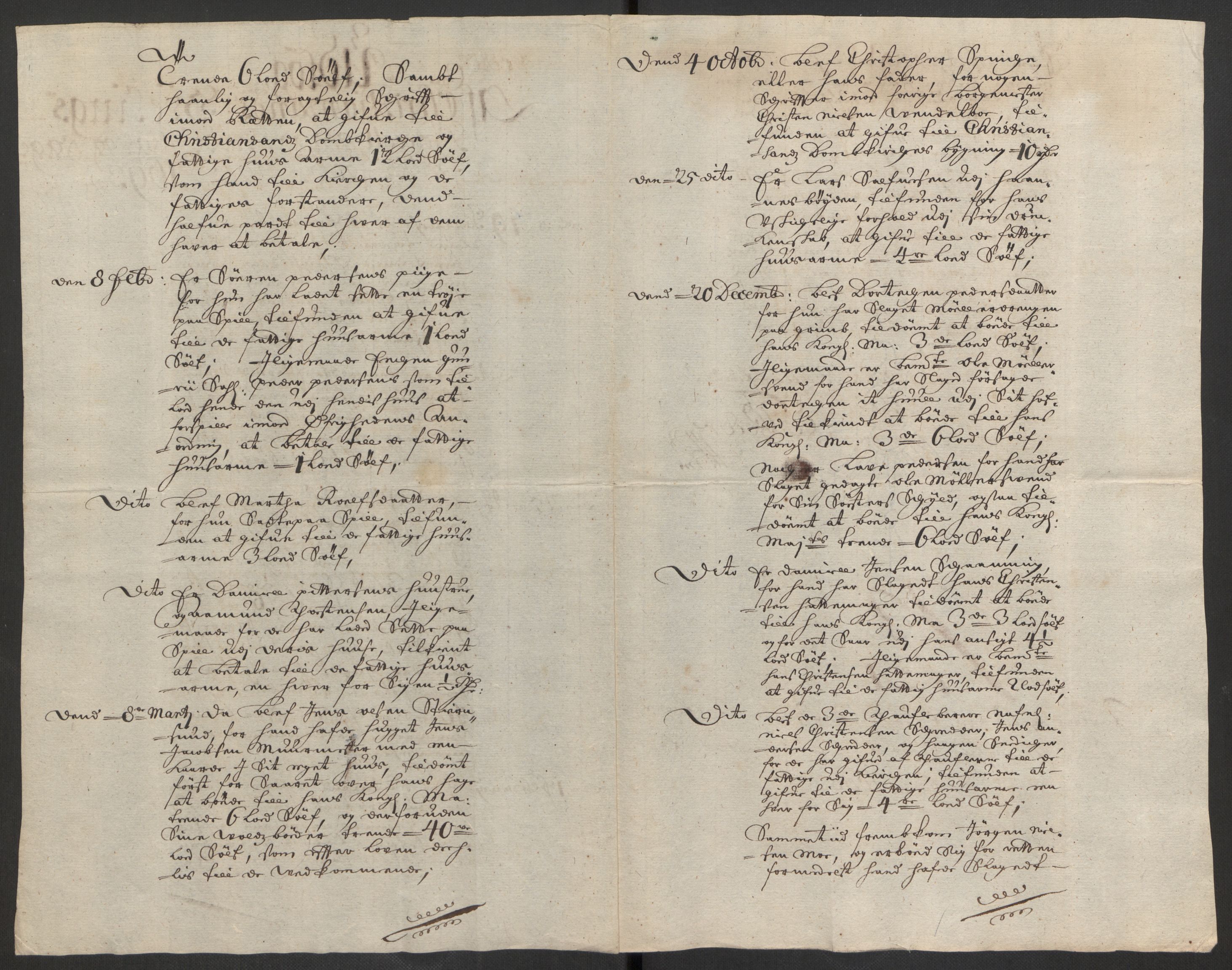 Rentekammeret inntil 1814, Reviderte regnskaper, Byregnskaper, AV/RA-EA-4066/R/Rm/L0285: [M18] Sikt og sakefall, 1681-1718, p. 186